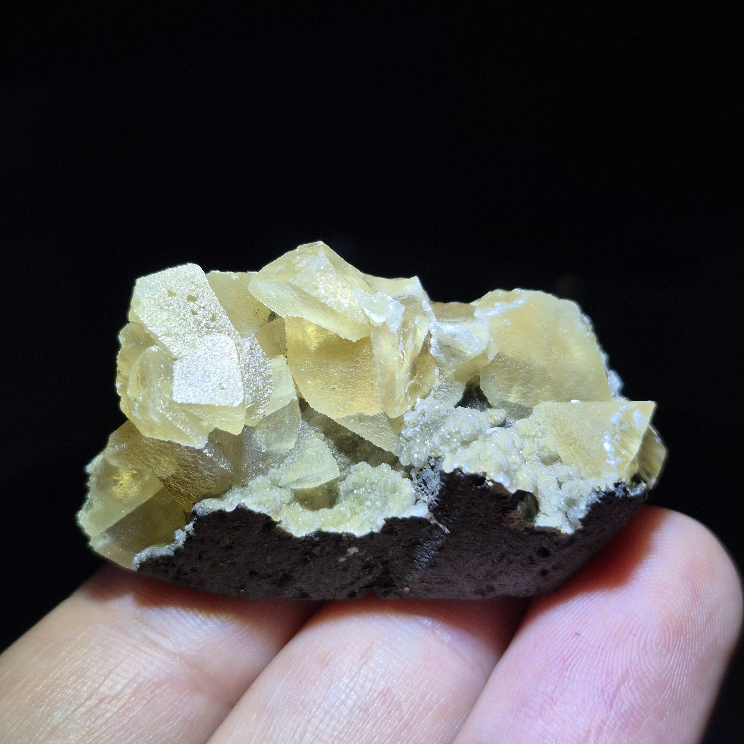 Golden Calcite Crystal on Matrix – Natural Mineral Specimen