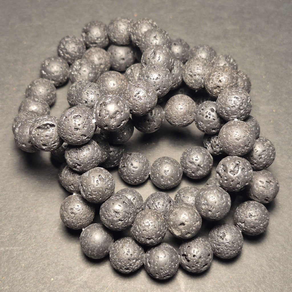 Black Lava Stone Bracelet – Natural Volcanic Bead Jewelry