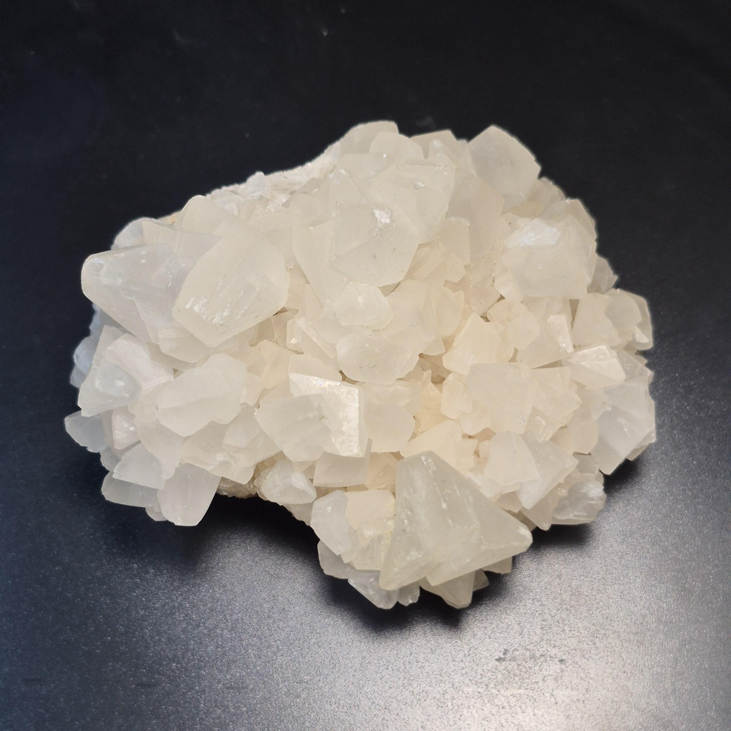 White Calcite Crystal Cluster, Natural Mineral Specimen, Sparkling Crystal Flower, Collector Stone Unique Home Decor