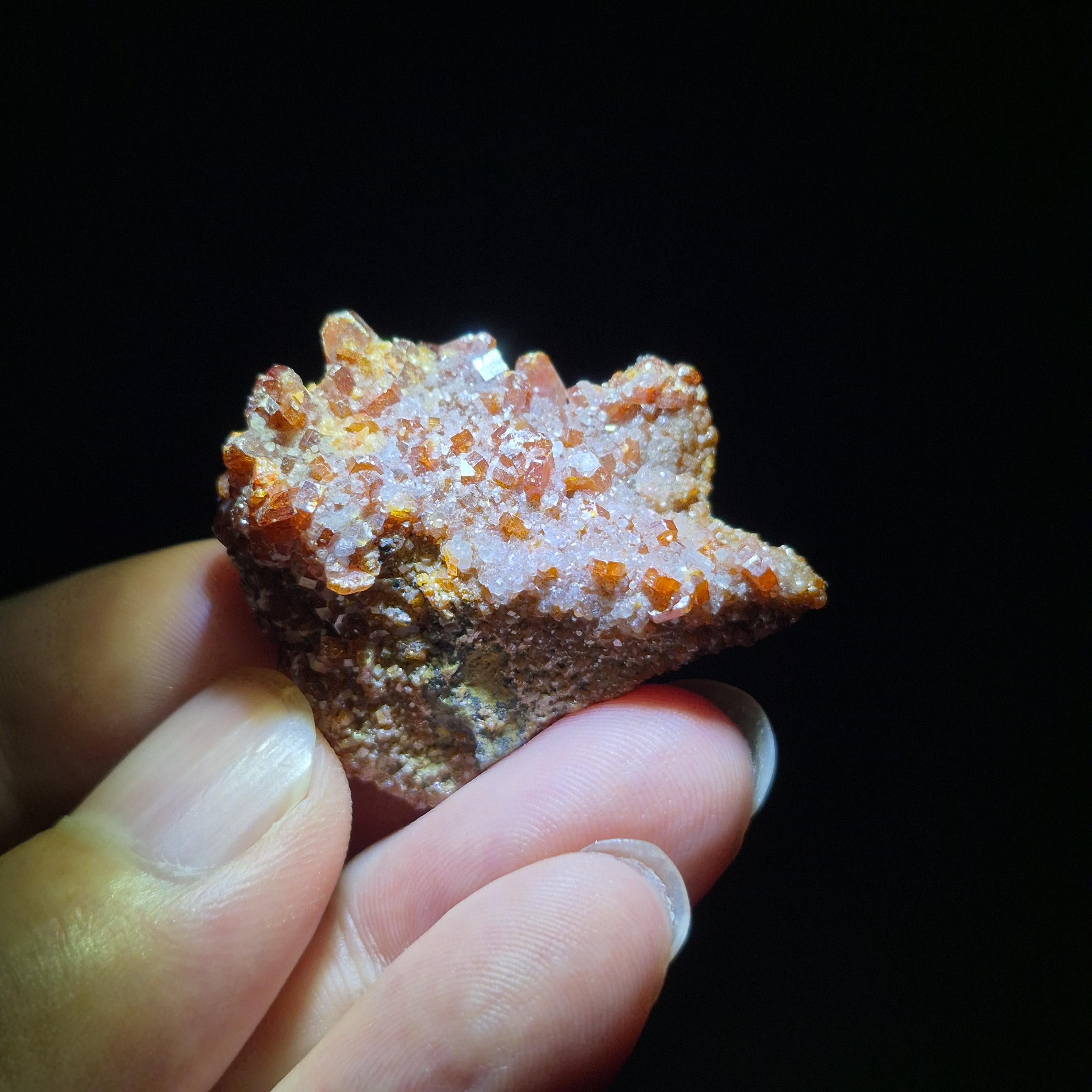 Red Vanadinite on Limonite Matrix – Natural Raw Crystal Specimen for Collection