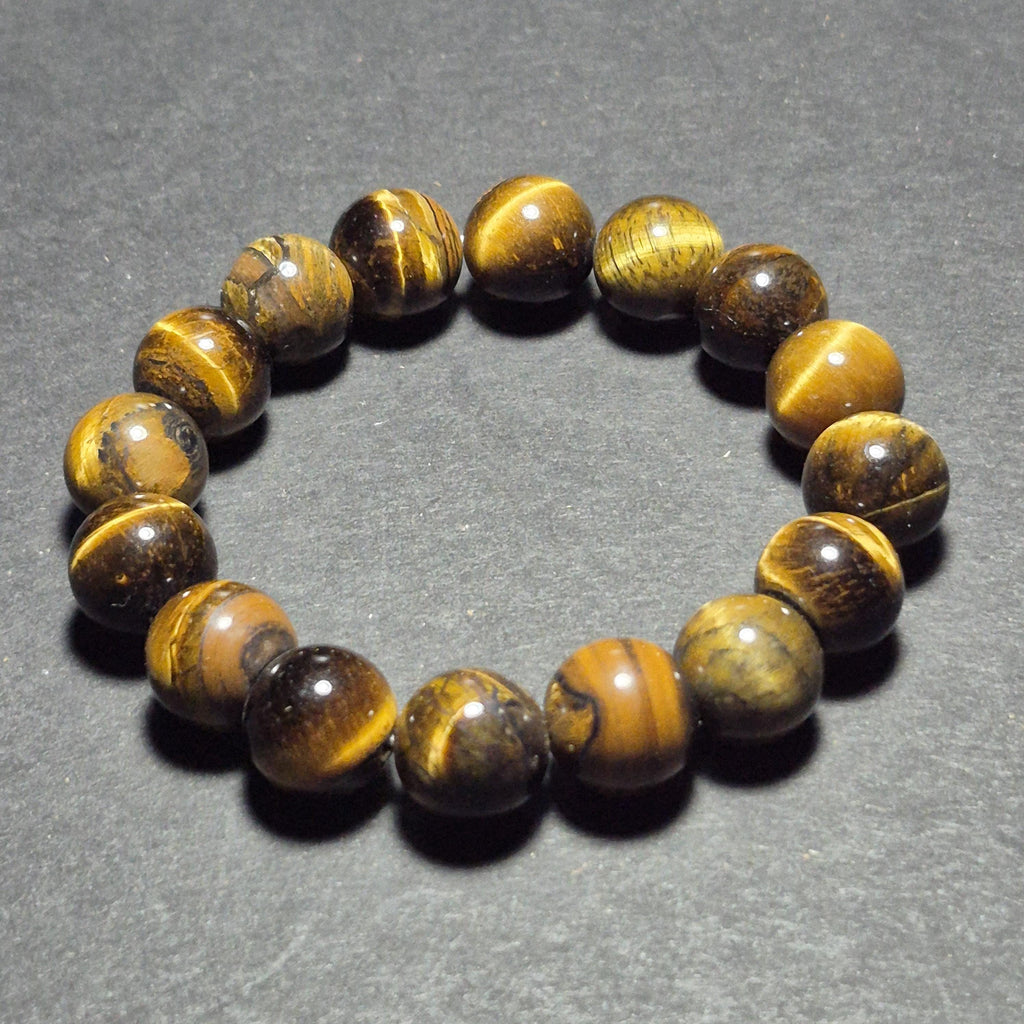 Natural Tiger Eye Stone Bracelet With Polished Beads