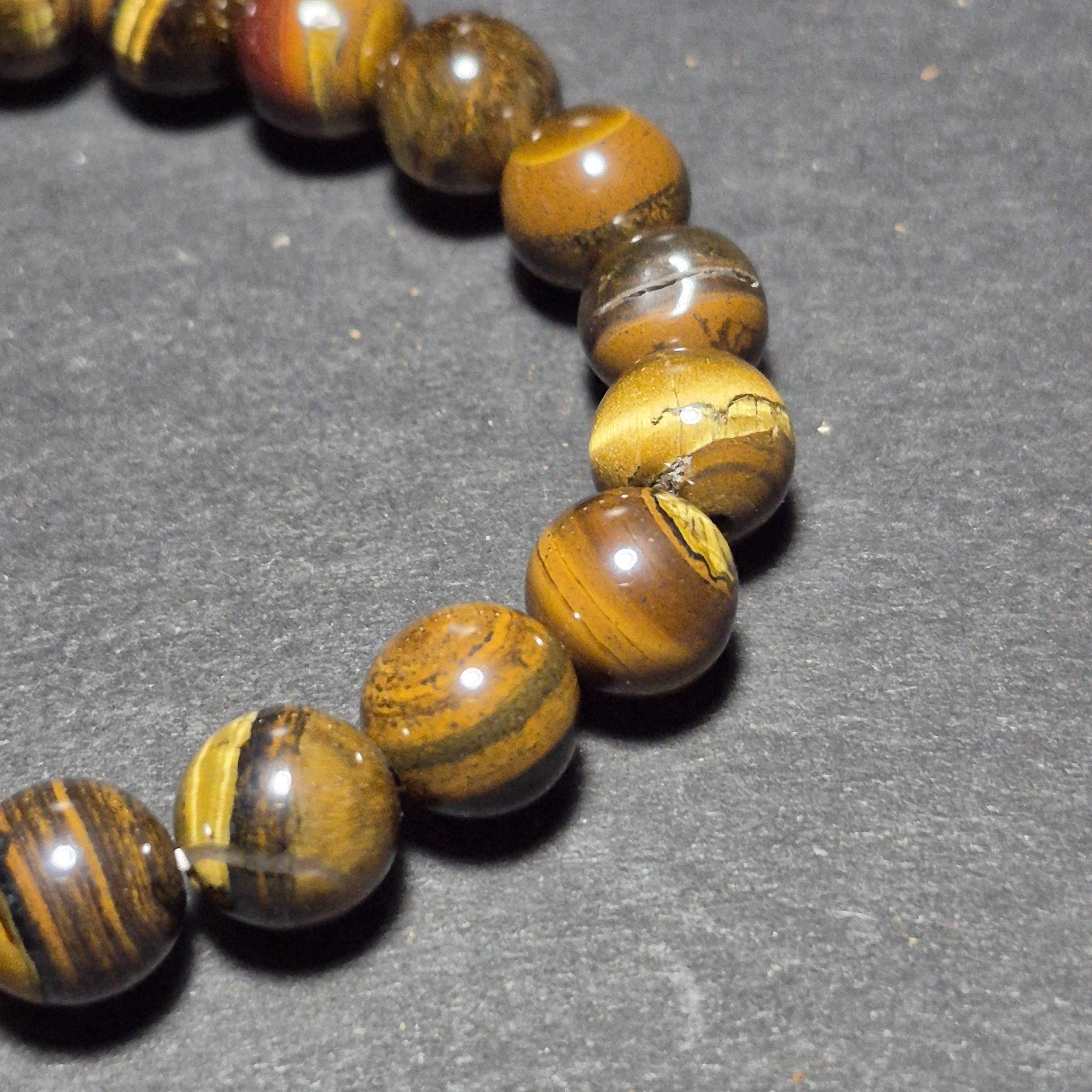Natural Tiger Eye Stone Bracelet With Polished Beads