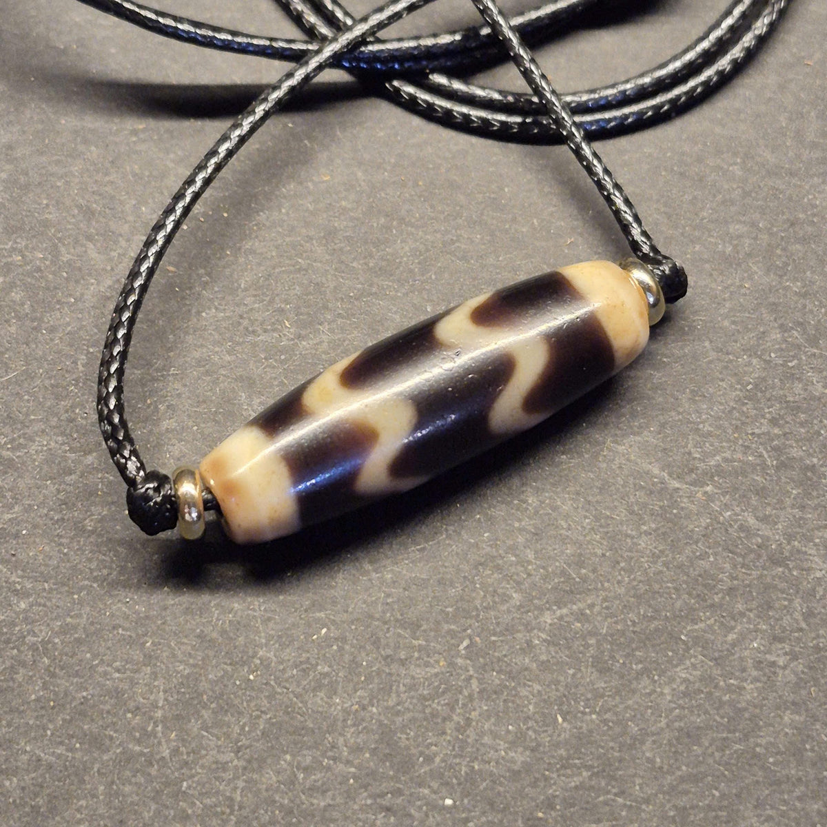 Water Wave Tibetan Dzi Bead, Flow Energy Dzi Talisman, Protection Harmony Amulet
