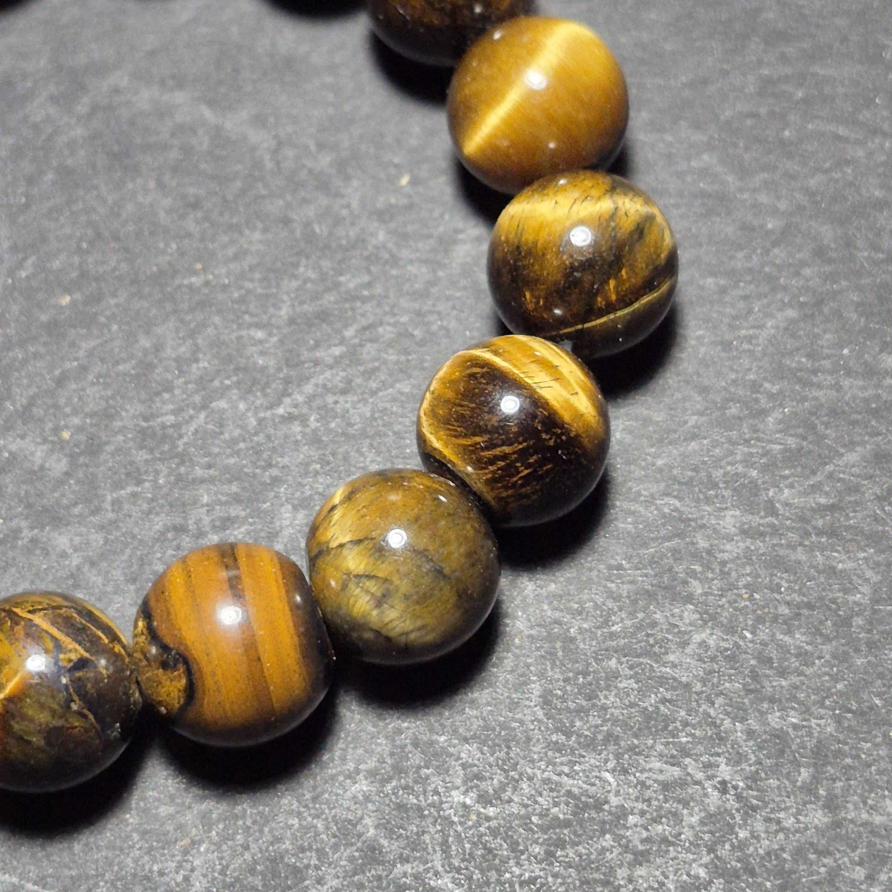 Natural Tiger Eye Stone Bracelet With Polished Beads