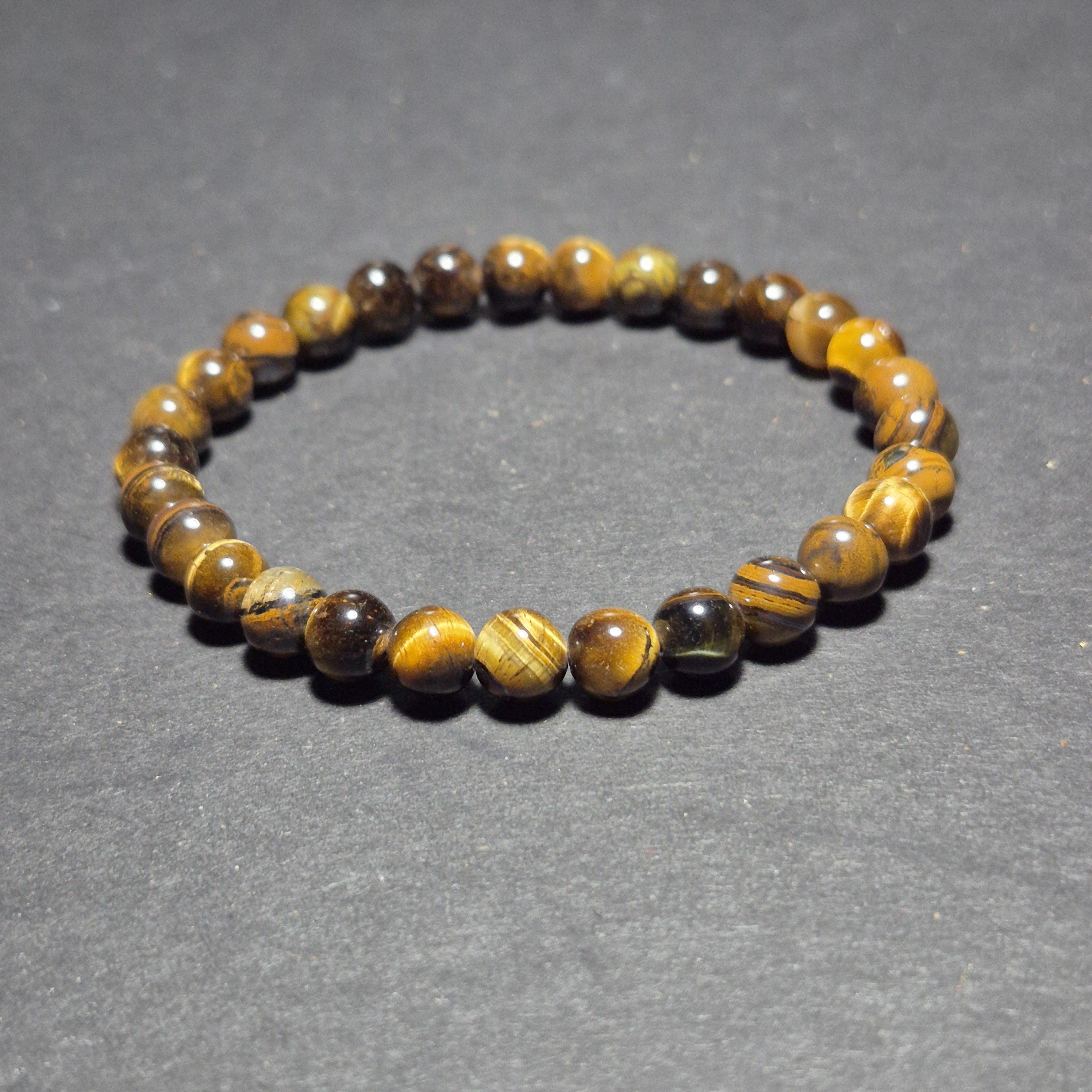 Natural Tiger Eye Stone Bracelet With Polished Beads