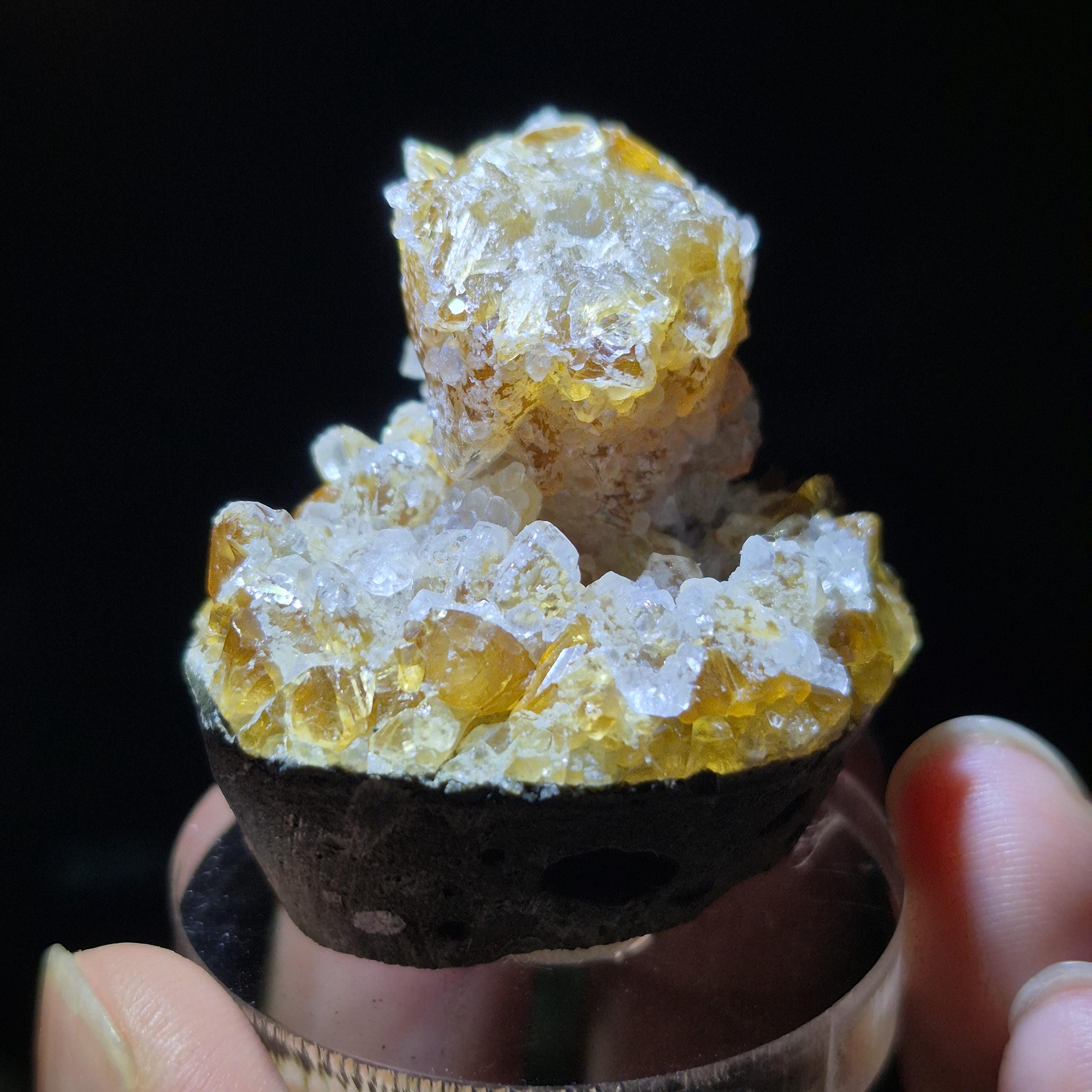 Golden Calcite Crystal Cluster – Natural Mineral Specimen for Collectors and Display