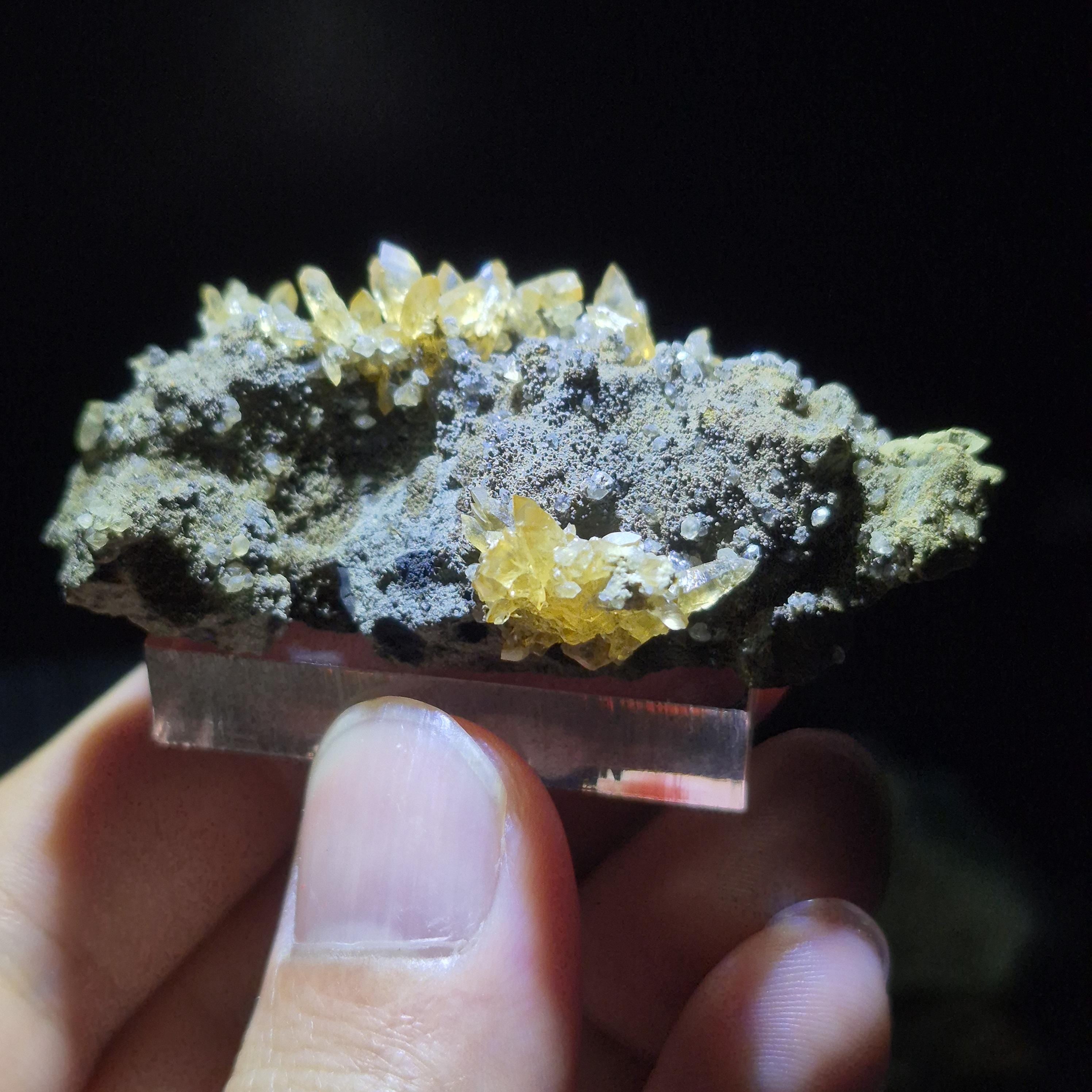 Natural Yellow Calcite Cluster Specimen