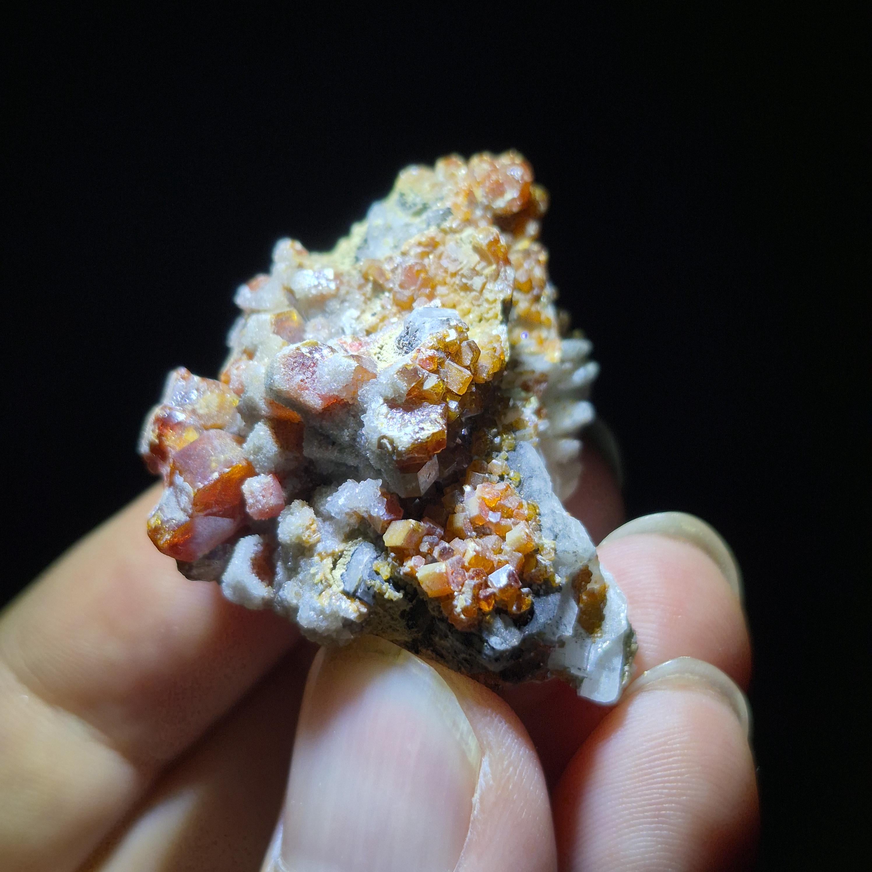 Vanadinite on Barite – Bright Orange Mineral Cluster – Nature’s Artwork for Shelf Display