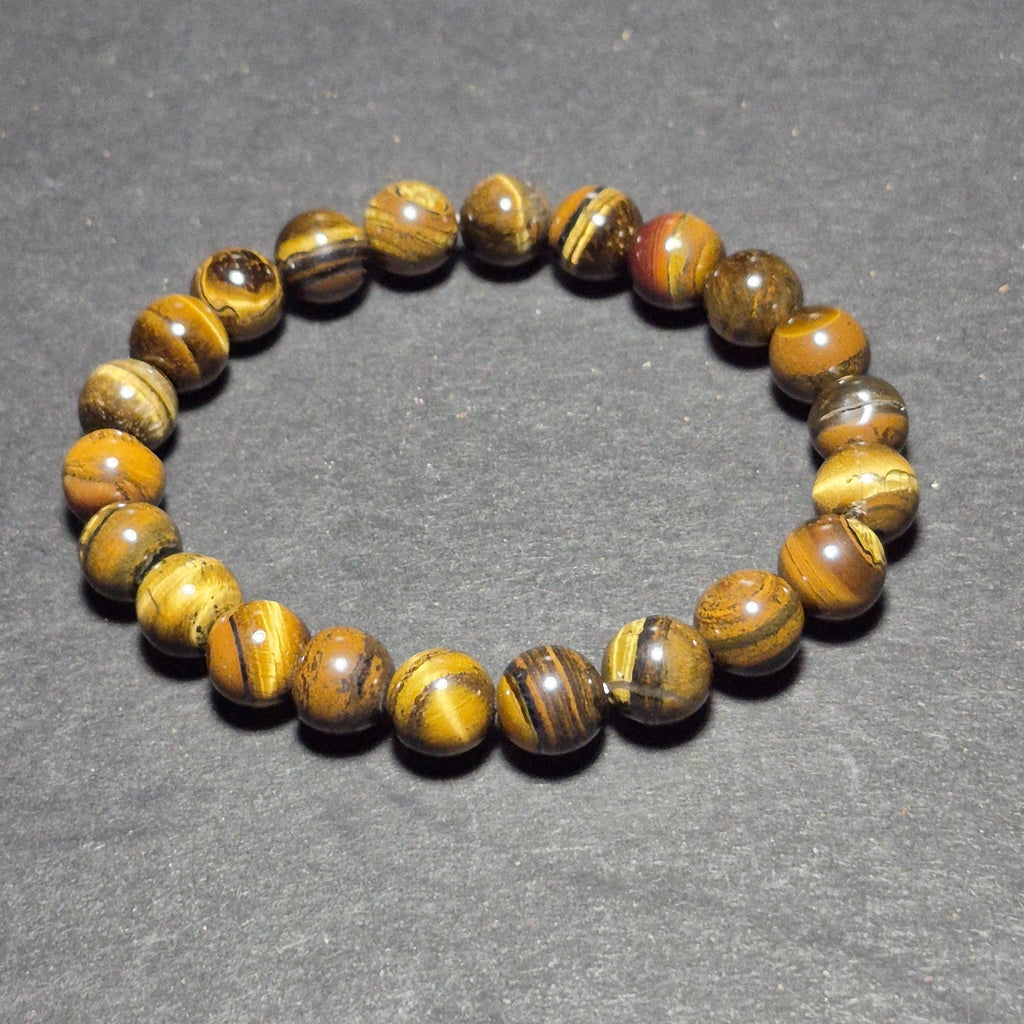 Natural Tiger Eye Stone Bracelet With Polished Beads