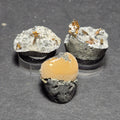 Set of 3 Natural Mineral Display – Calcite and Thomsonite on Basalt – Unique Crystal Decor for Home or Office Display