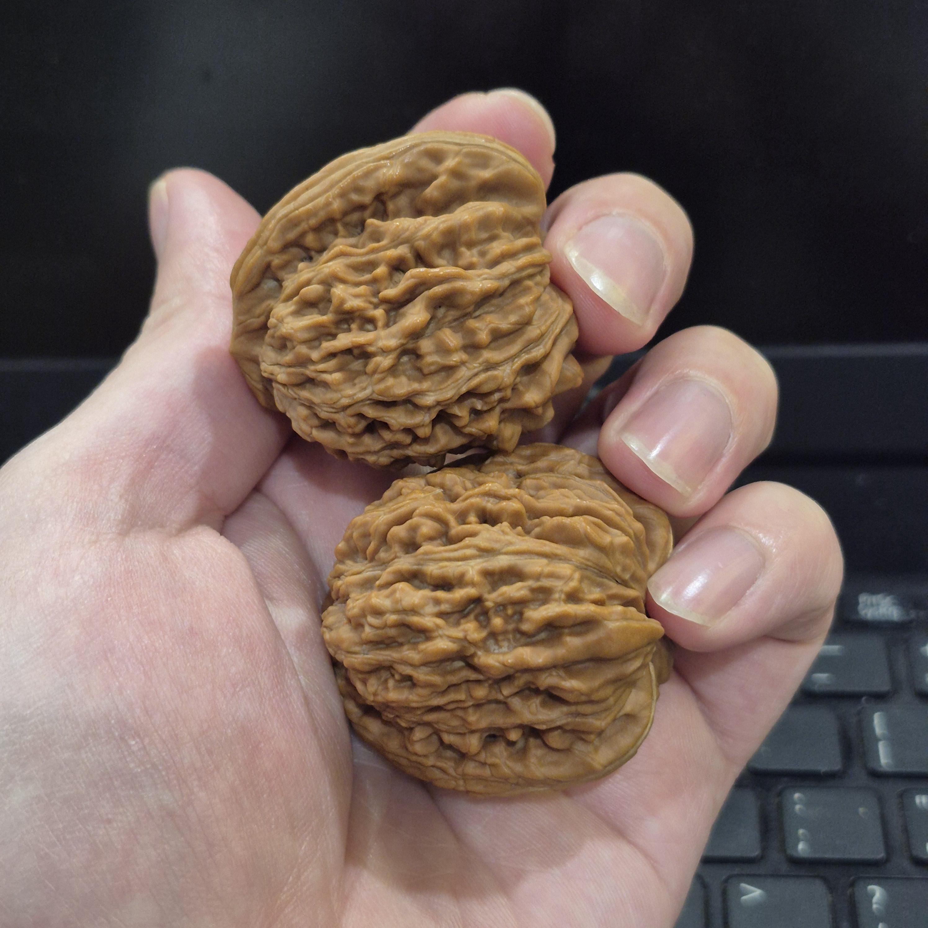 Wenwan Walnuts for Hand Exercise, Natural 4cm Walnut Balls, Hand Massage Gift