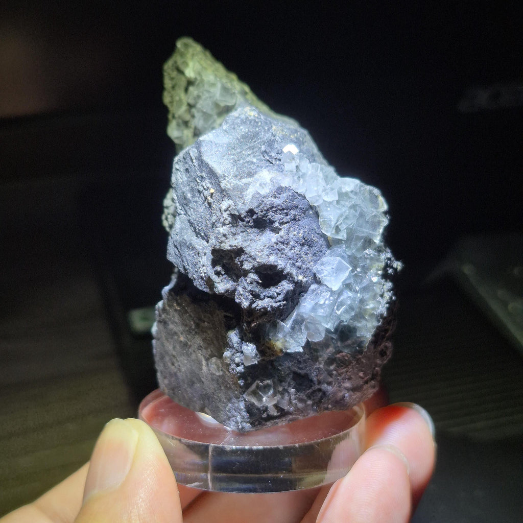 Unique Gray Fluorite Crystal, Raw Stone for Collectors