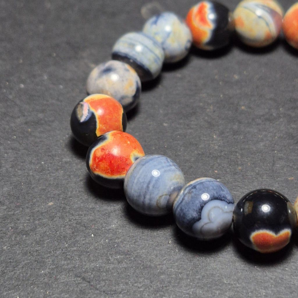 Multicolor Agate Bracelet  - Natural Agate Beads  - Boho Beaded Bracelet