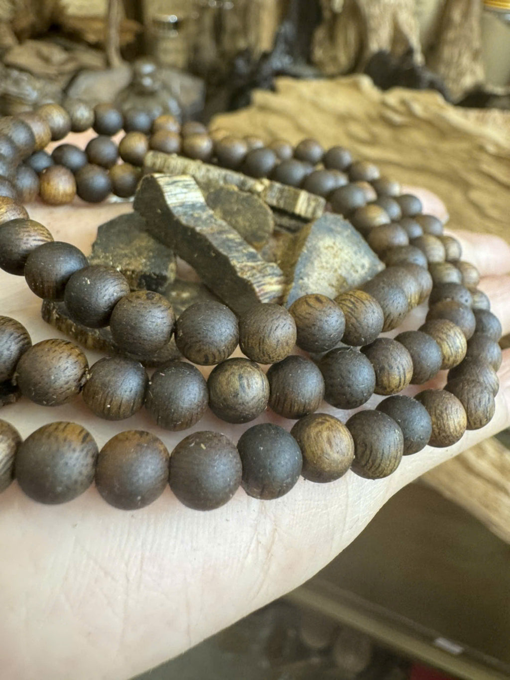 108 Bead 6mm Kyara Agarwood Mala, High Quality 108 Bead OUD Mala Prayer