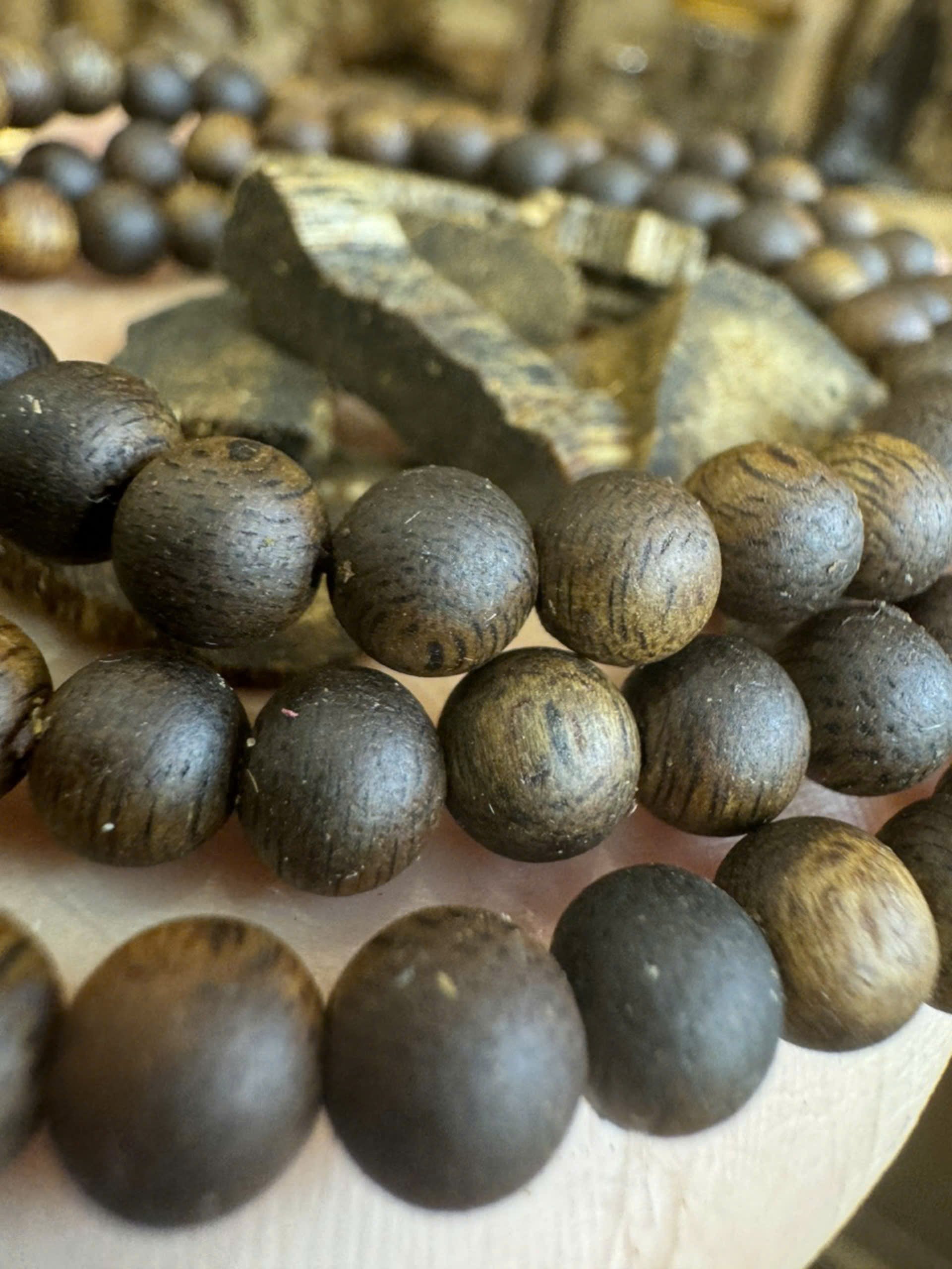 108 Bead 6mm Kyara Agarwood Mala, High Quality 108 Bead OUD Mala Prayer