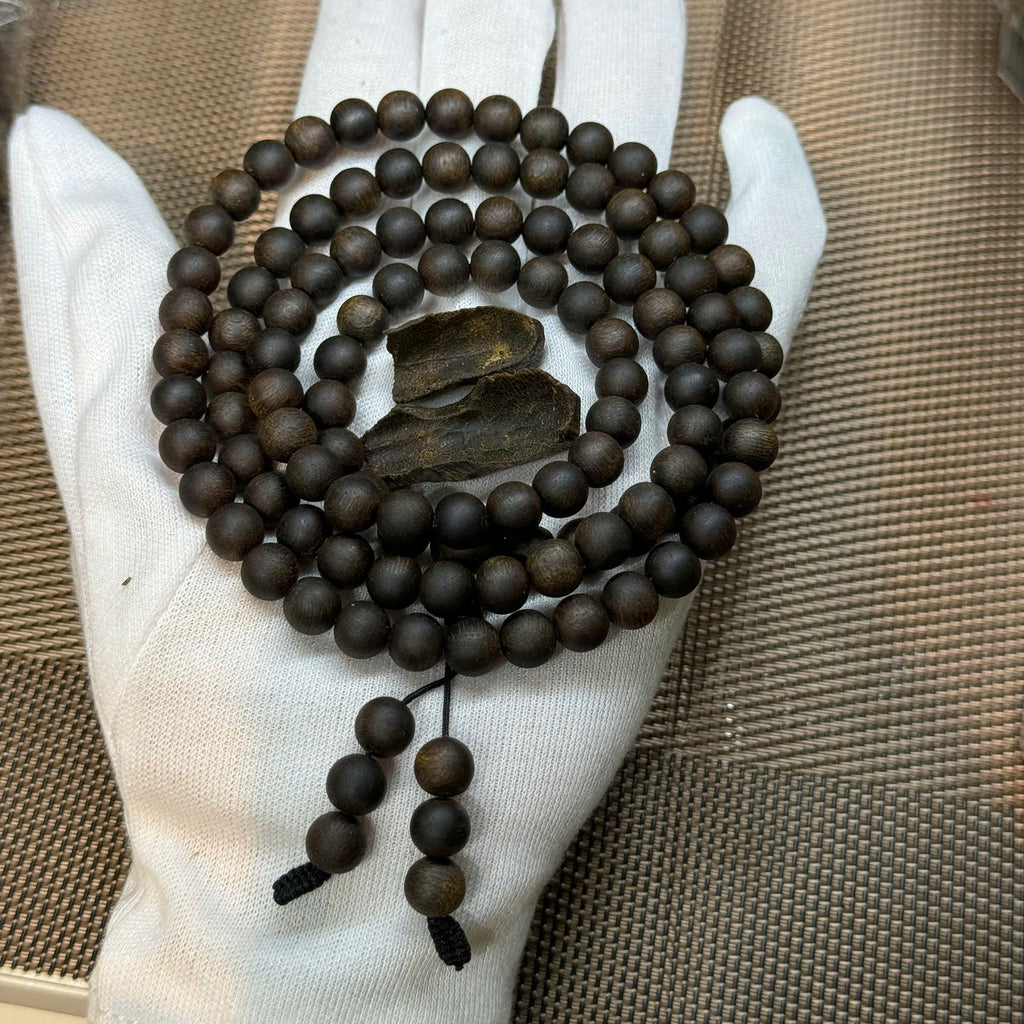 Sinking Kyara 108 6mm Bead Prayer Mala, High Oil Content, Strong And Deep Aroma