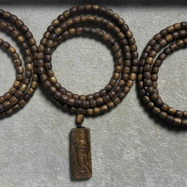 Agarwood Prayer Mala of Avalokiteshvara Bodhisattva, 6mm Kyara Agarwood Mala, High Quality 108 Bead OUD