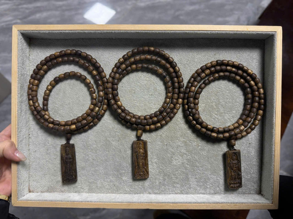 Agarwood Prayer Mala of Avalokiteshvara Bodhisattva, 6mm Kyara Agarwood Mala, High Quality 108 Bead OUD