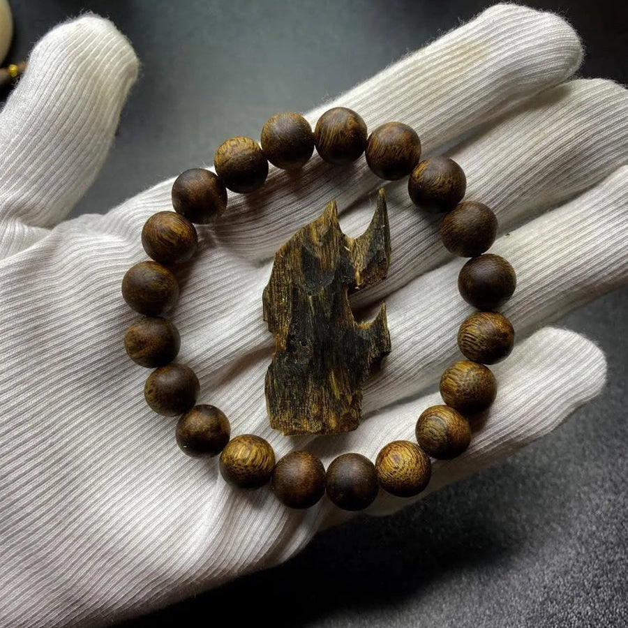 10mm Premium Kyara Agarwood Bracelet, Natural Agarwood Bead, OUD Seductive Fragrance