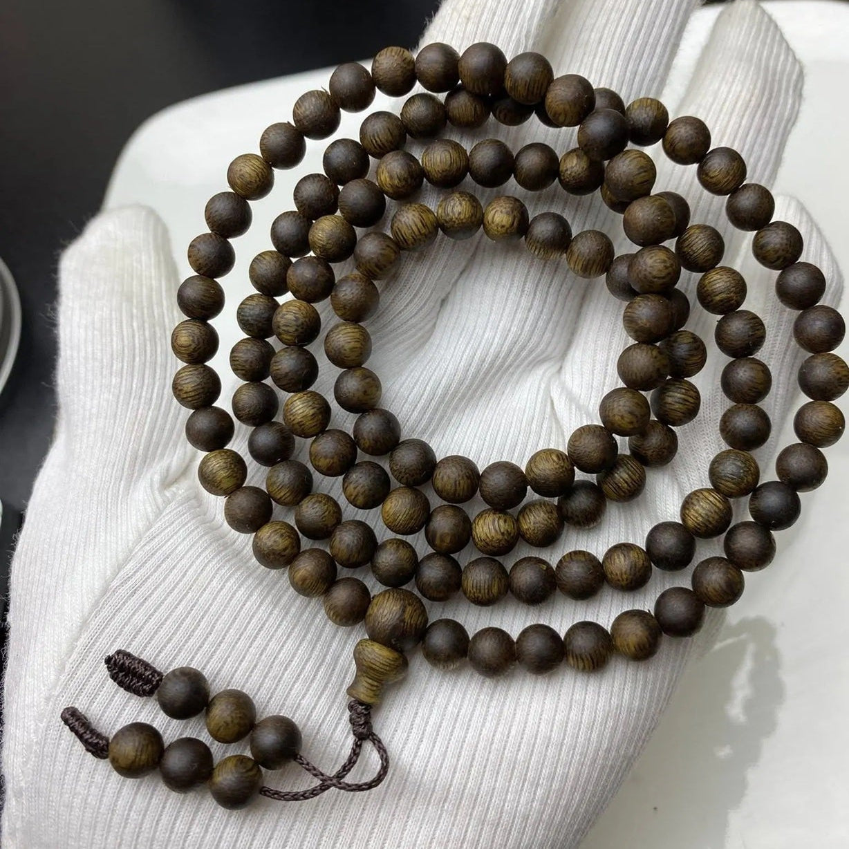 108 Bead 6mm Kyara Agarwood Mala, High Quality 108 Bead OUD Mala Prayer
