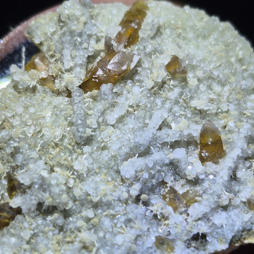 Orange Calcite Cluster, Natural Hexagonal Crystals, Raw Mineral Specimen