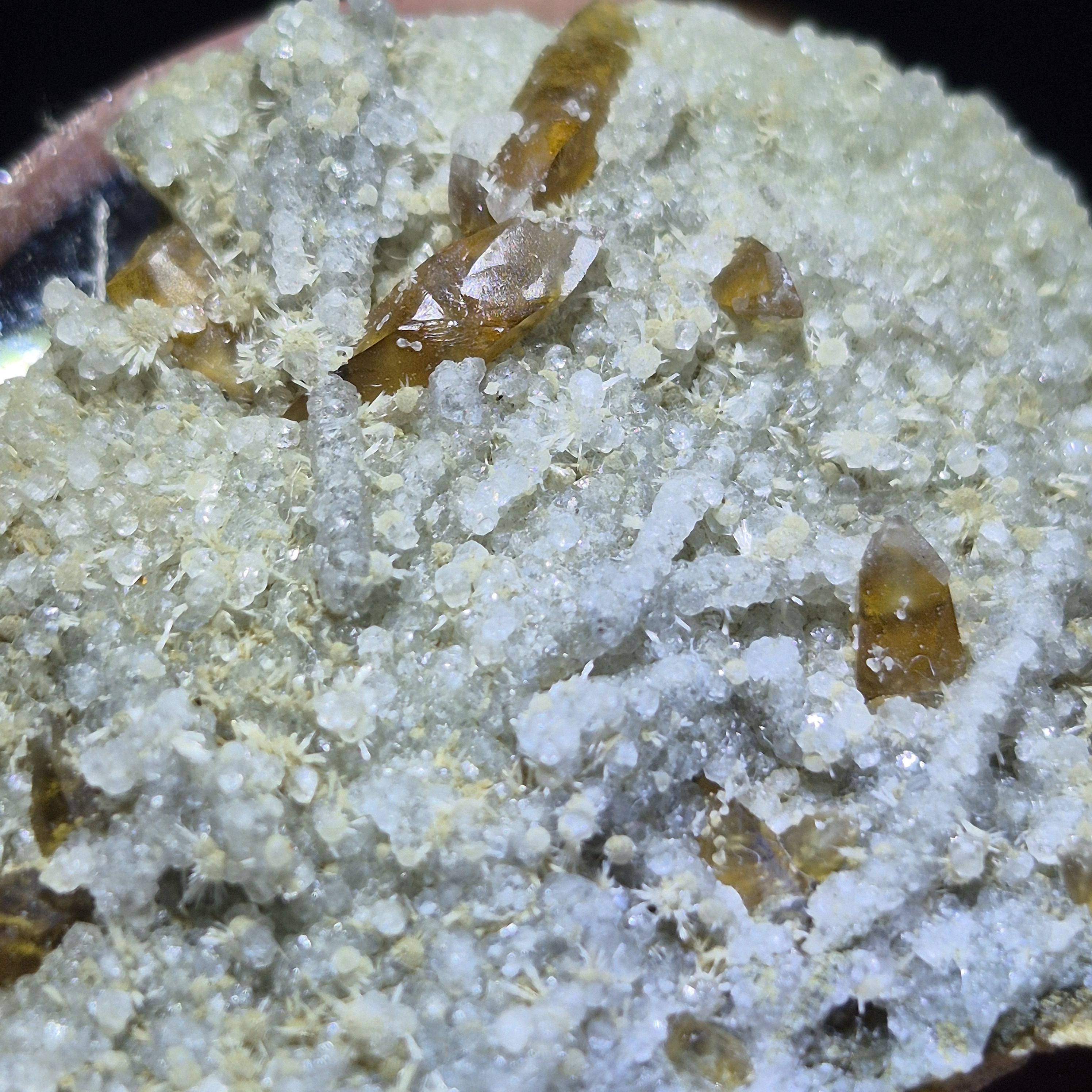 Orange Calcite Cluster, Natural Hexagonal Crystals, Raw Mineral Specimen