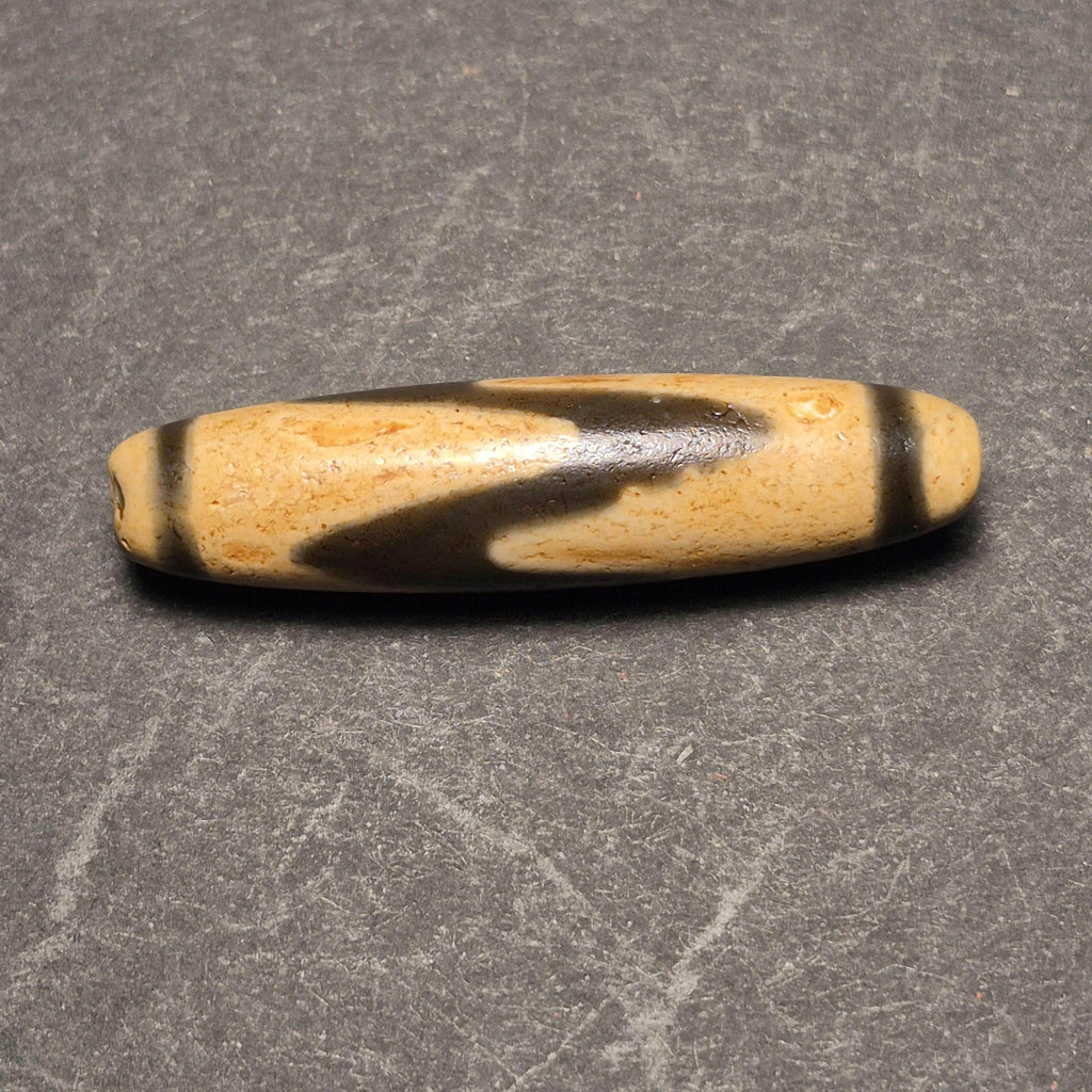 Water Wave Tibetan Dzi Bead, Heavily Weathered Dzi, Flow Protection Amulet