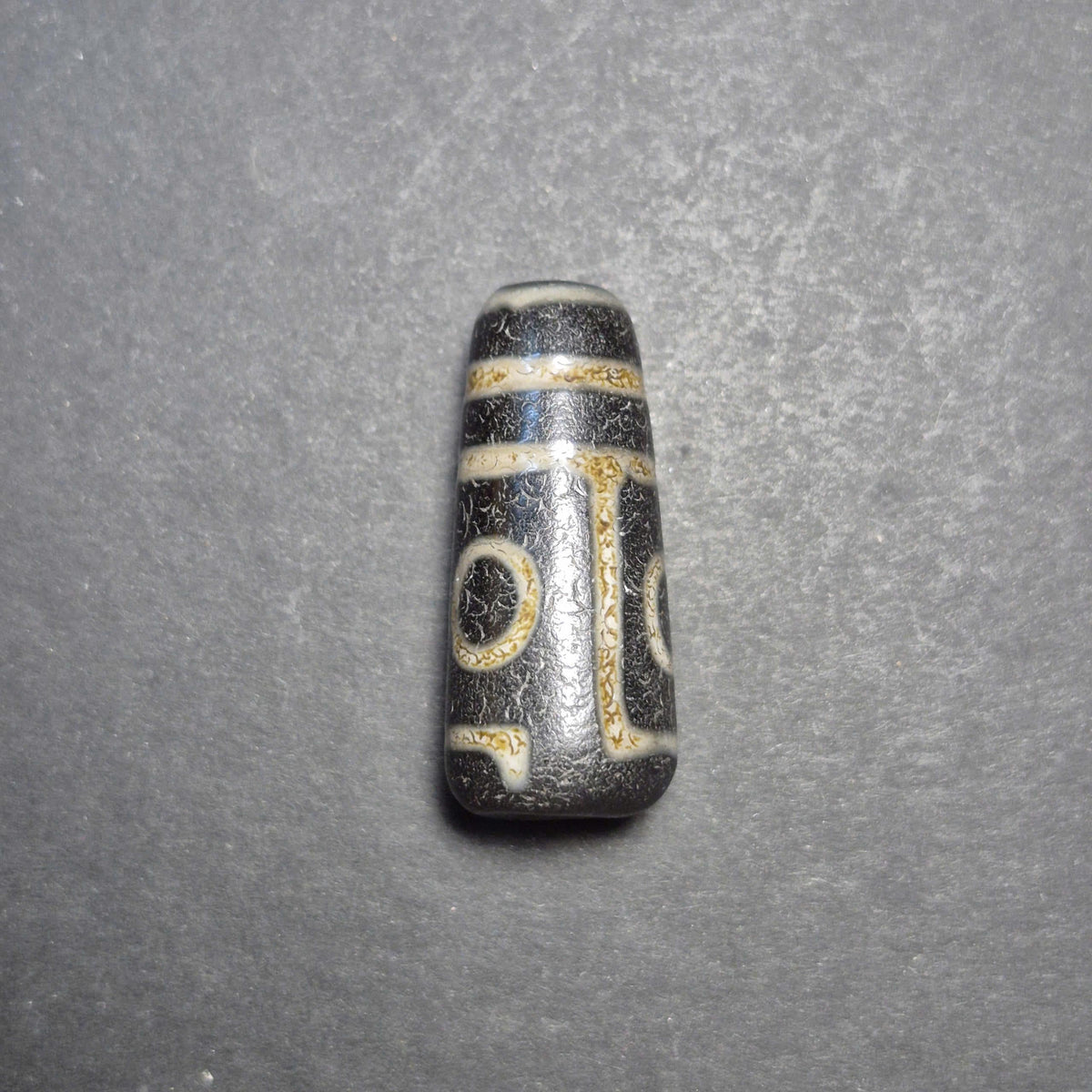 Large 3 Eyes Tibetan Dzi Bead, Fragment From Nine Eye Dzi, Ancient Style Weathered Collector Piece