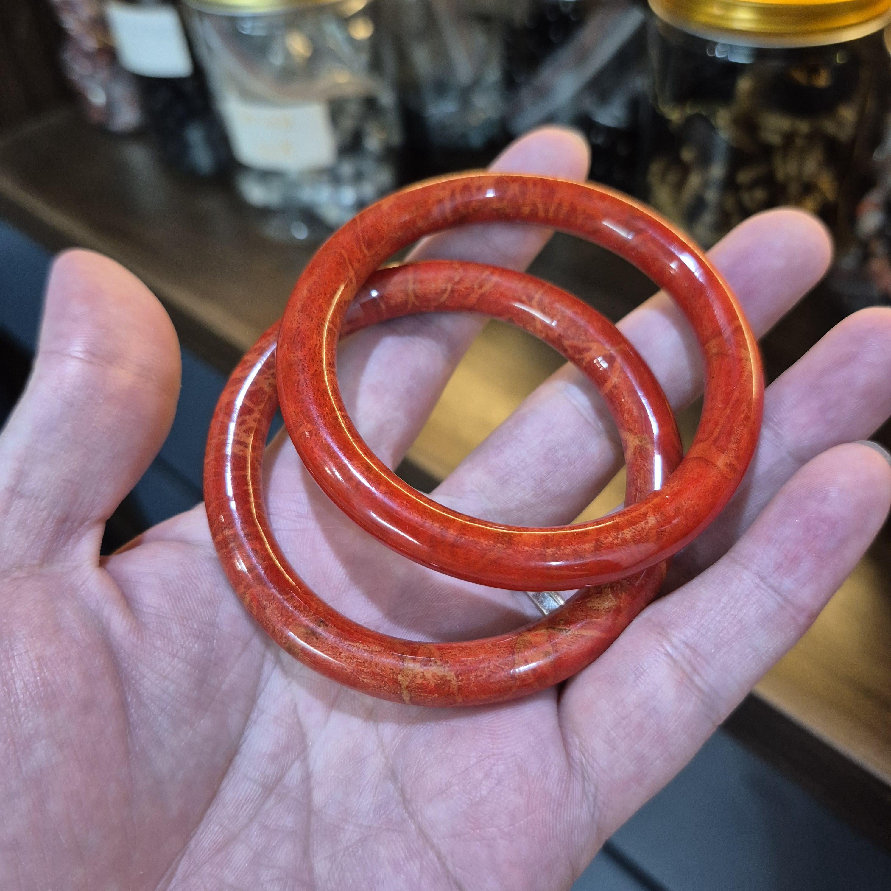 Red Coral Bangle, Custom Wrist Size, Handmade Natural Coral Jewelry