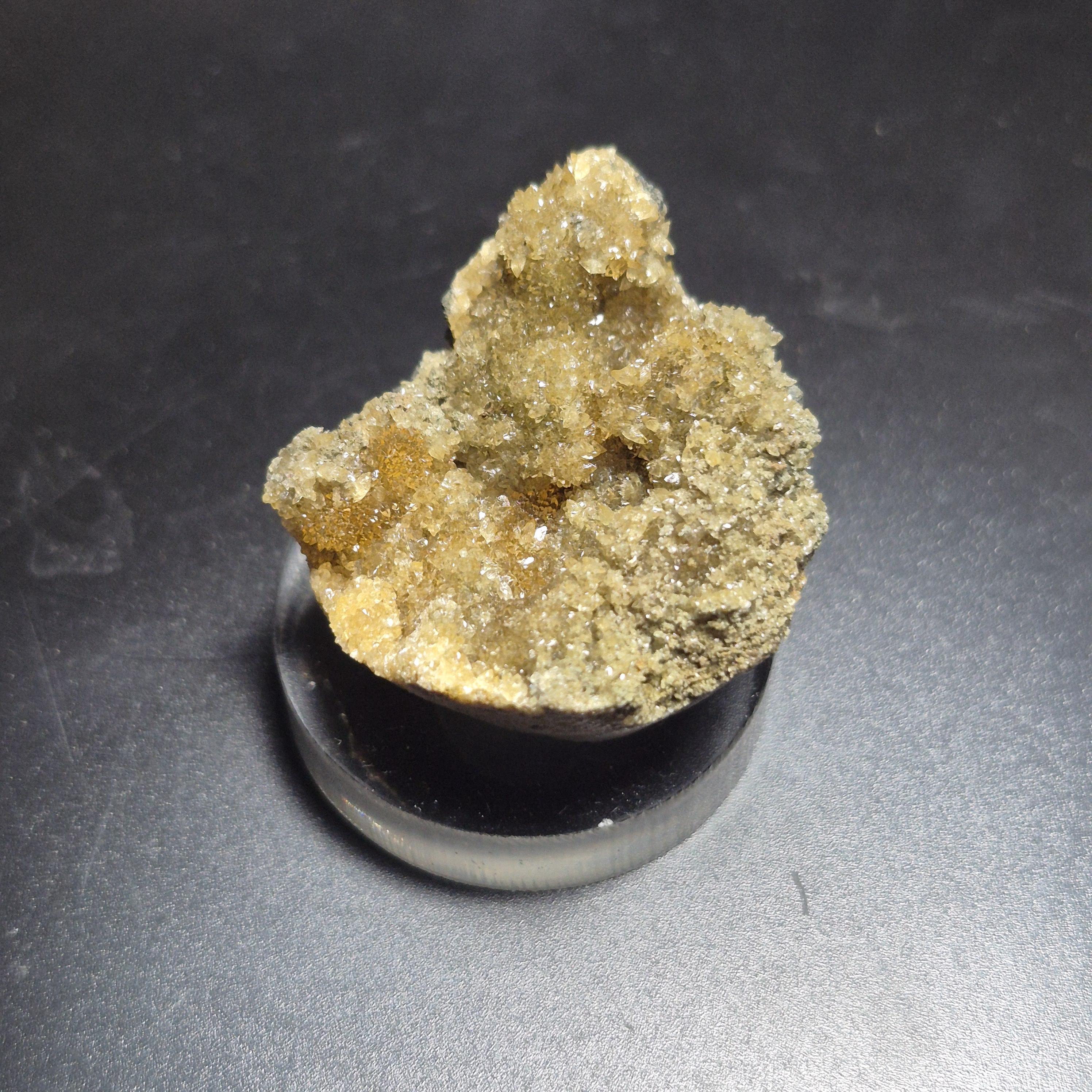 Yellow Calcite Druzy Cluster, Raw Sparkling Crystal Rock, Natural Mineral Specimen Gift for Crystal Lovers