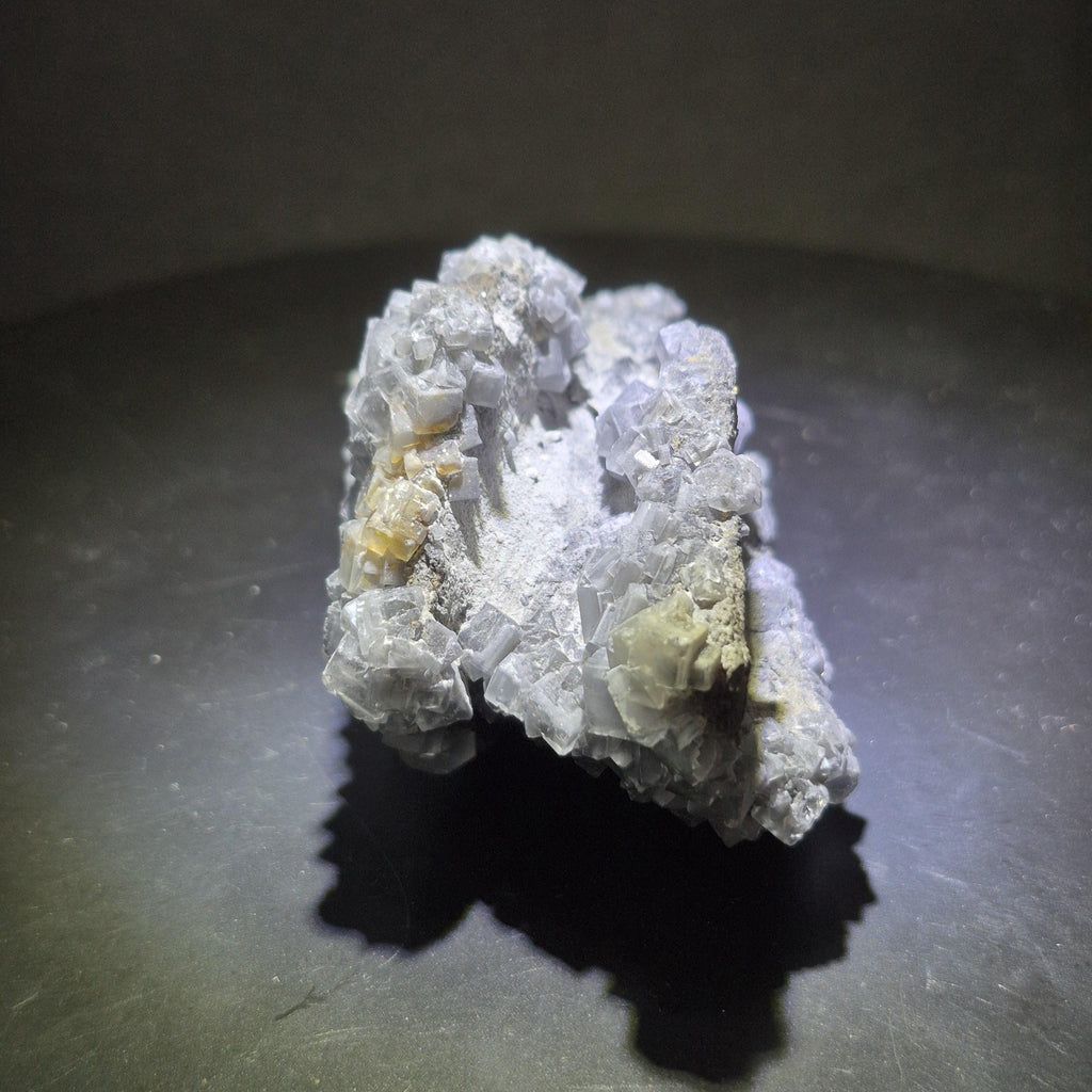 Fluorite Crystal Cluster on Matrix, Gray Cubic Crystals