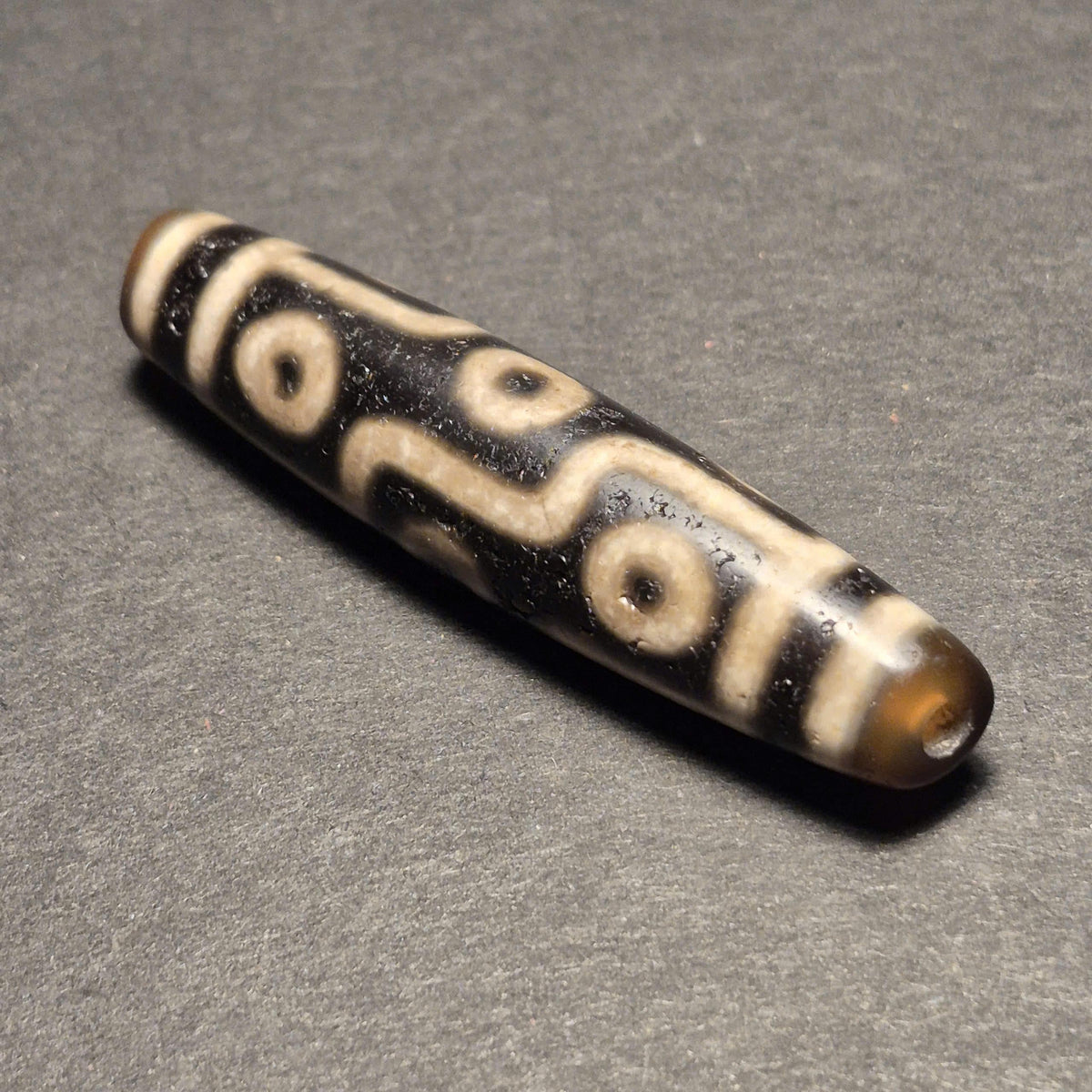 Ancient 9-Eye Tibetan Dzi Bead, Authentic Agate Amulet for Collectors
