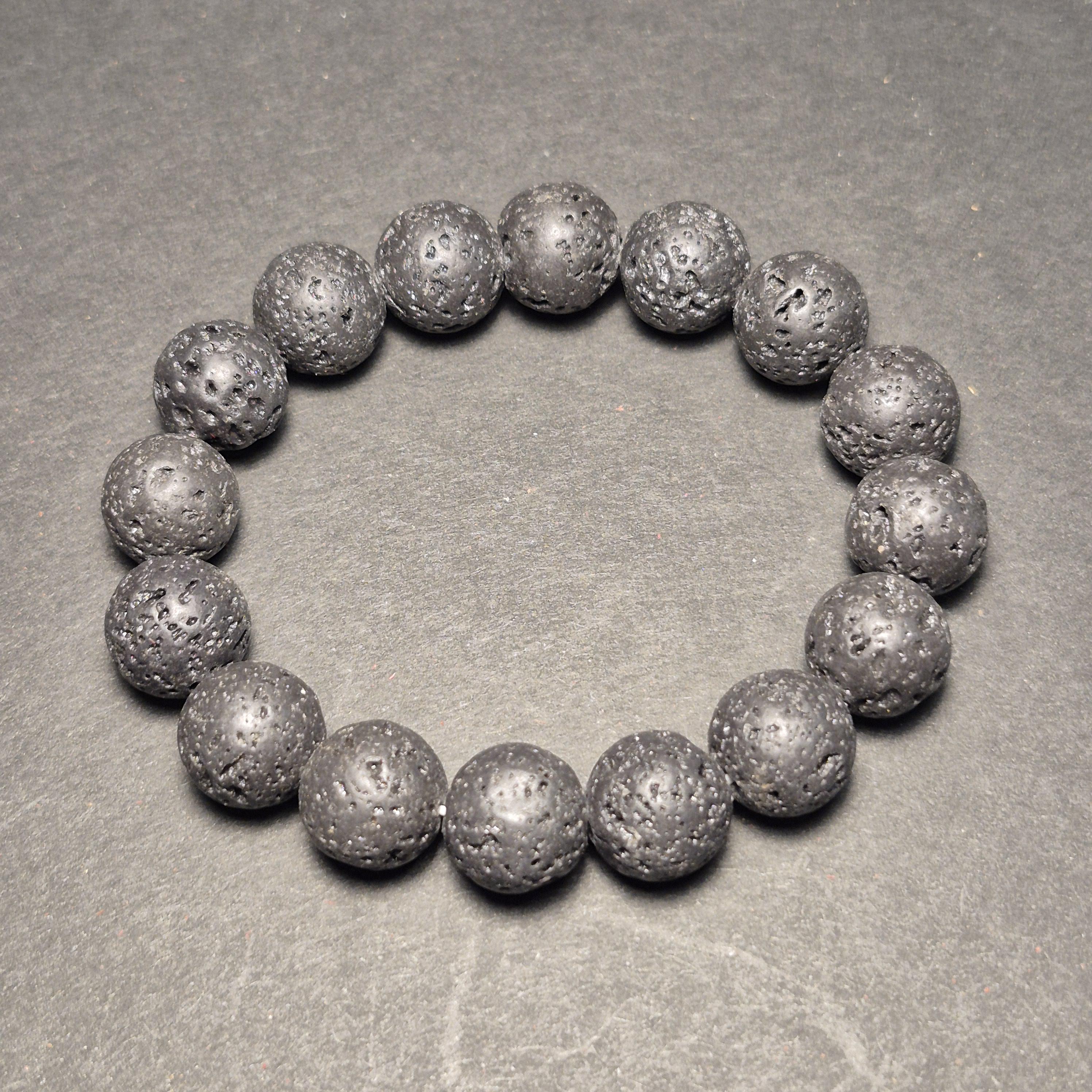 Black Lava Stone Bracelet – Natural Volcanic Bead Jewelry