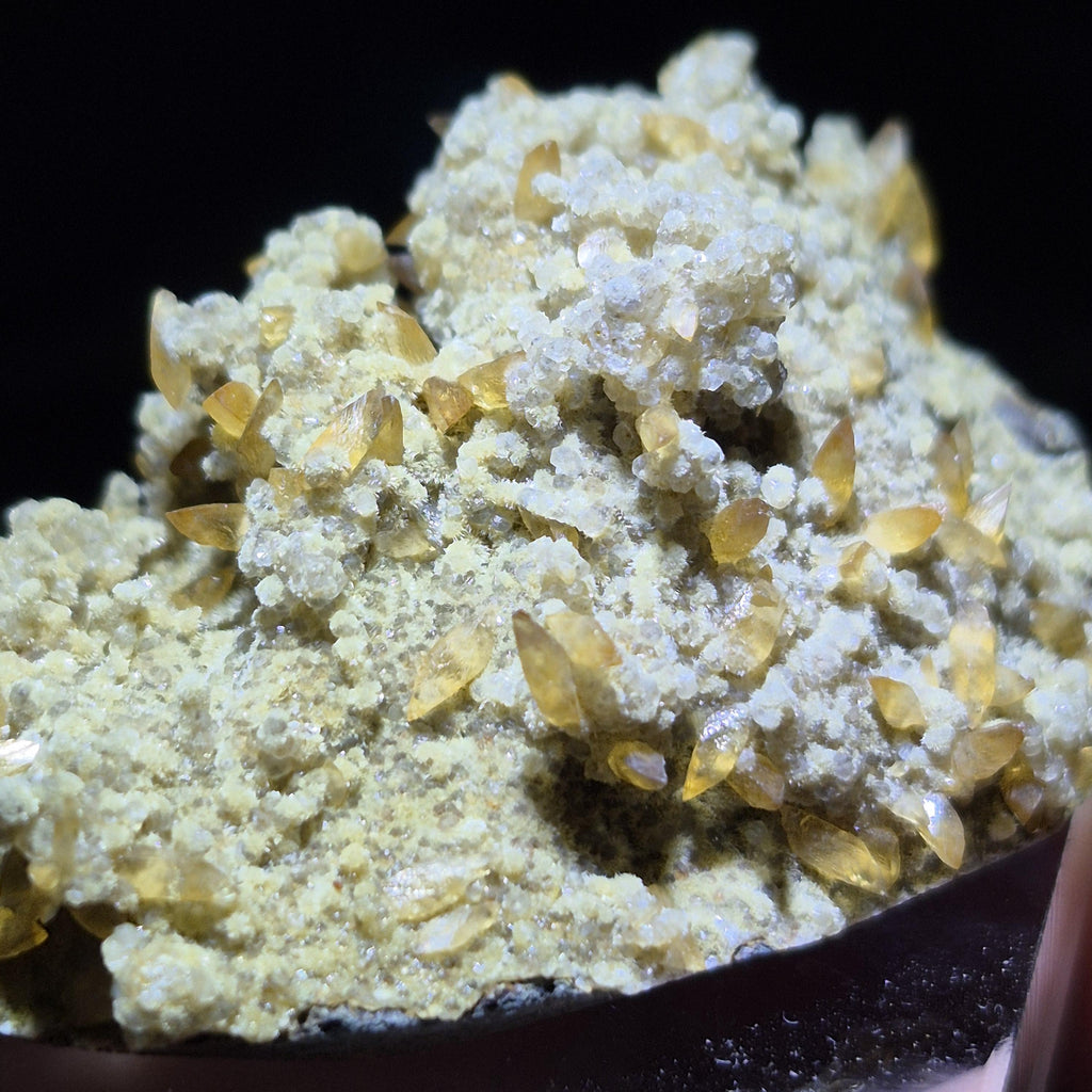 Golden Calcite Crystal Cluster on Matrix – Natural Mineral Specimen from Nature