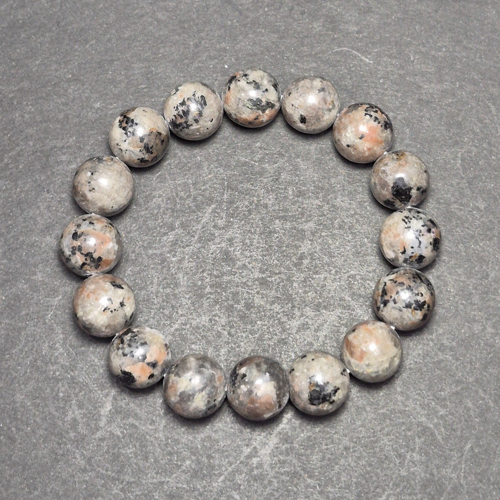 Fluorescent Stone Bracelet – Natural UV Reactive Gemstone Beads – Handmade Stretch Bracelet