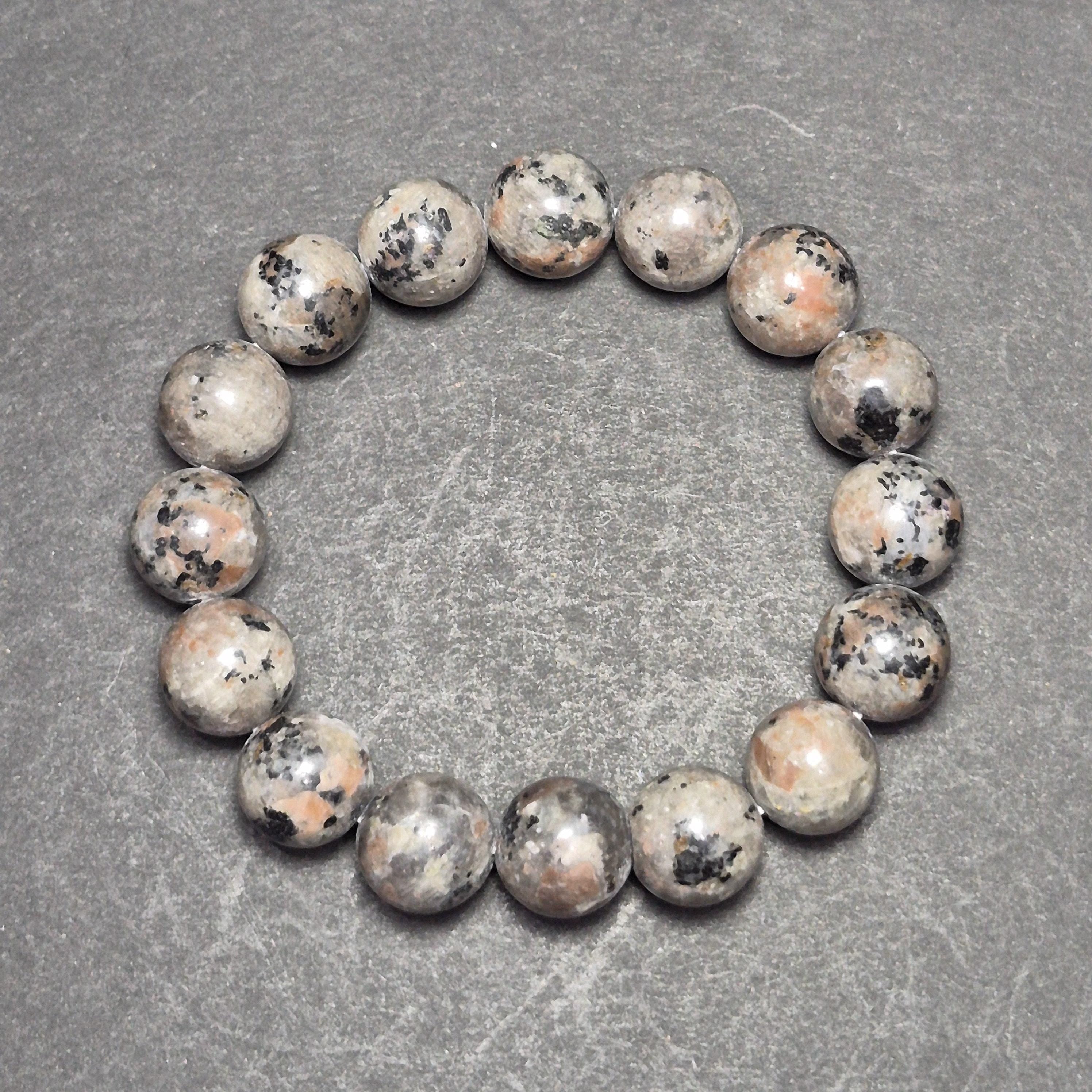 Fluorescent Stone Bracelet – Natural UV Reactive Gemstone Beads – Handmade Stretch Bracelet