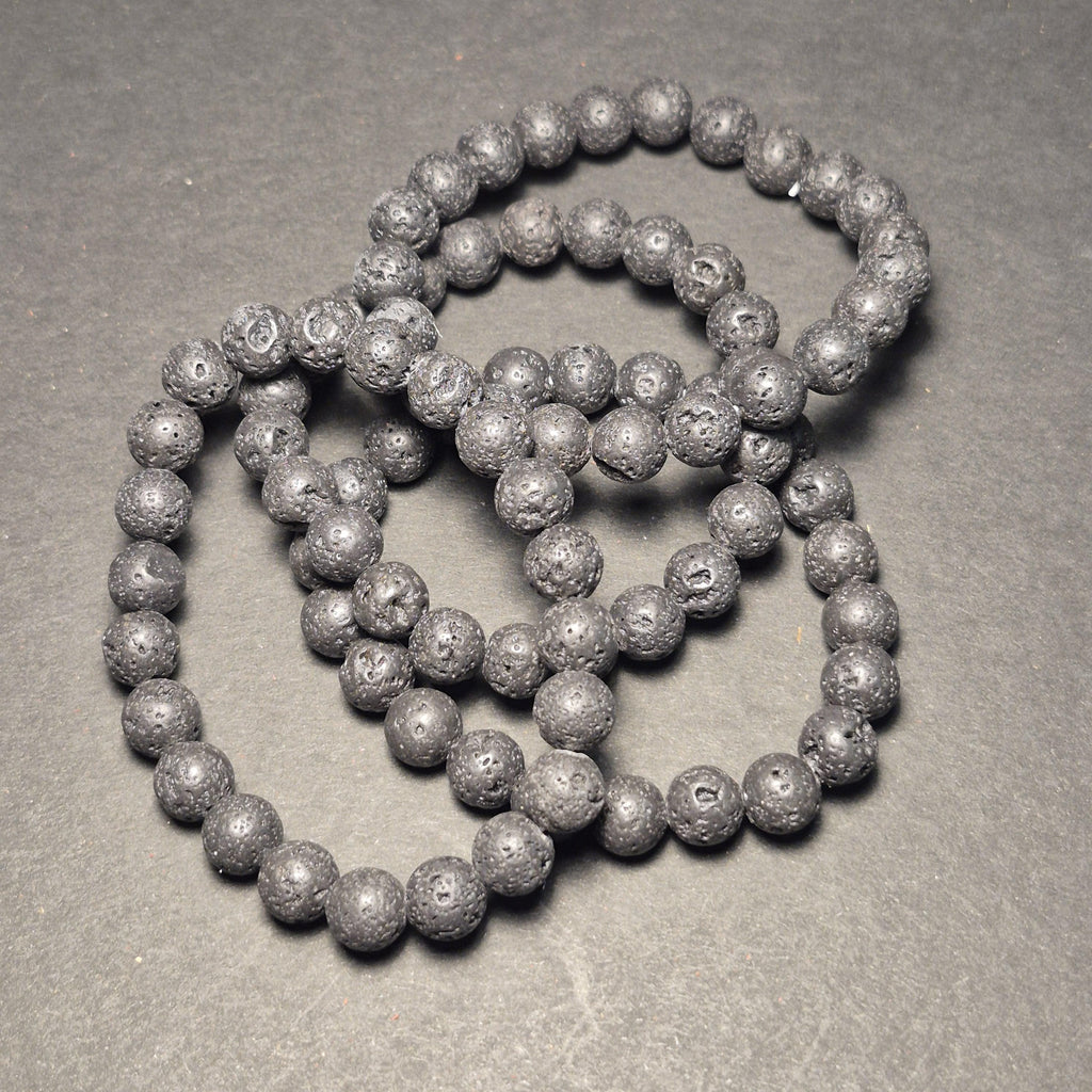 Black Lava Stone Bracelet – Natural Volcanic Bead Jewelry