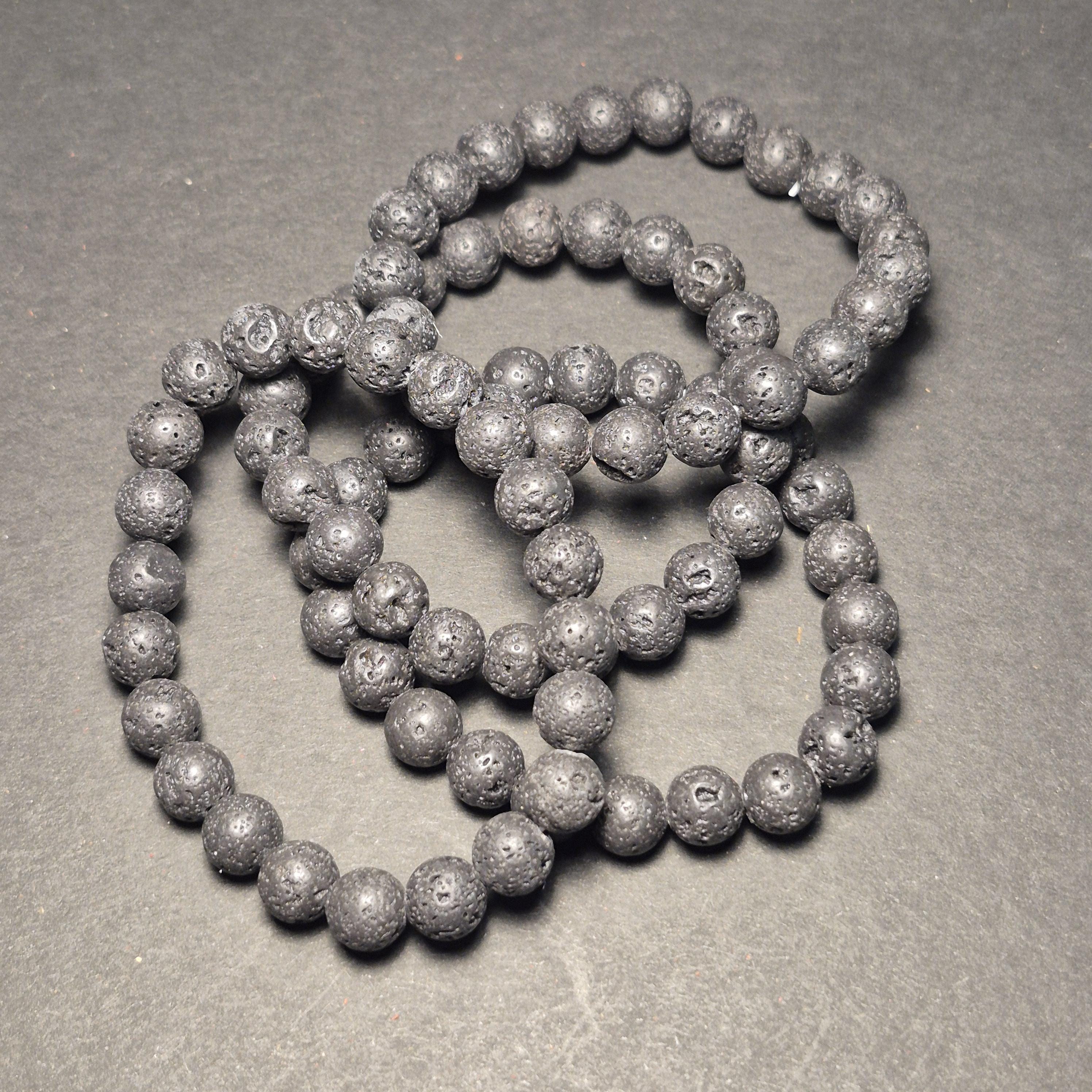 Black Lava Stone Bracelet – Natural Volcanic Bead Jewelry