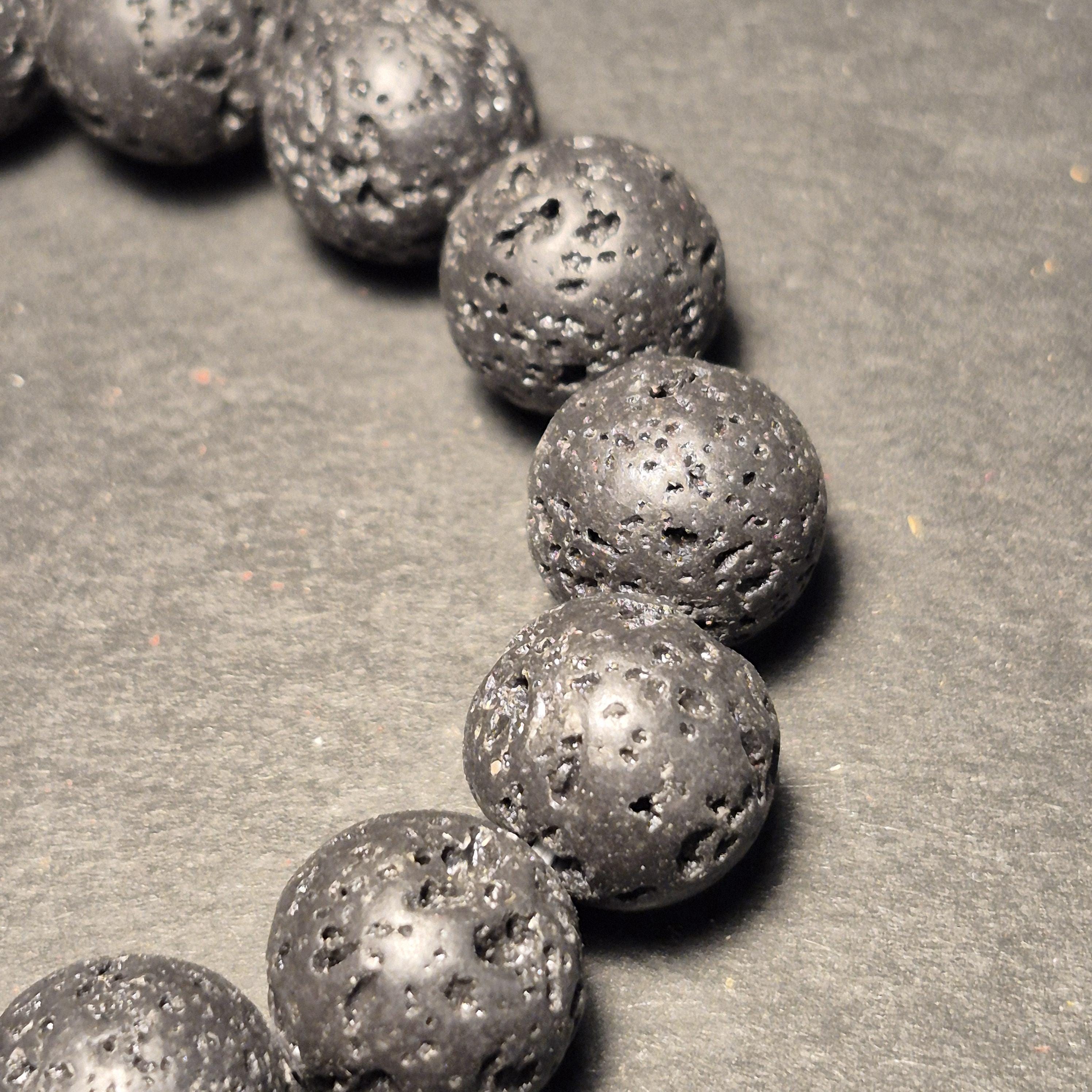 Black Lava Stone Bracelet – Natural Volcanic Bead Jewelry