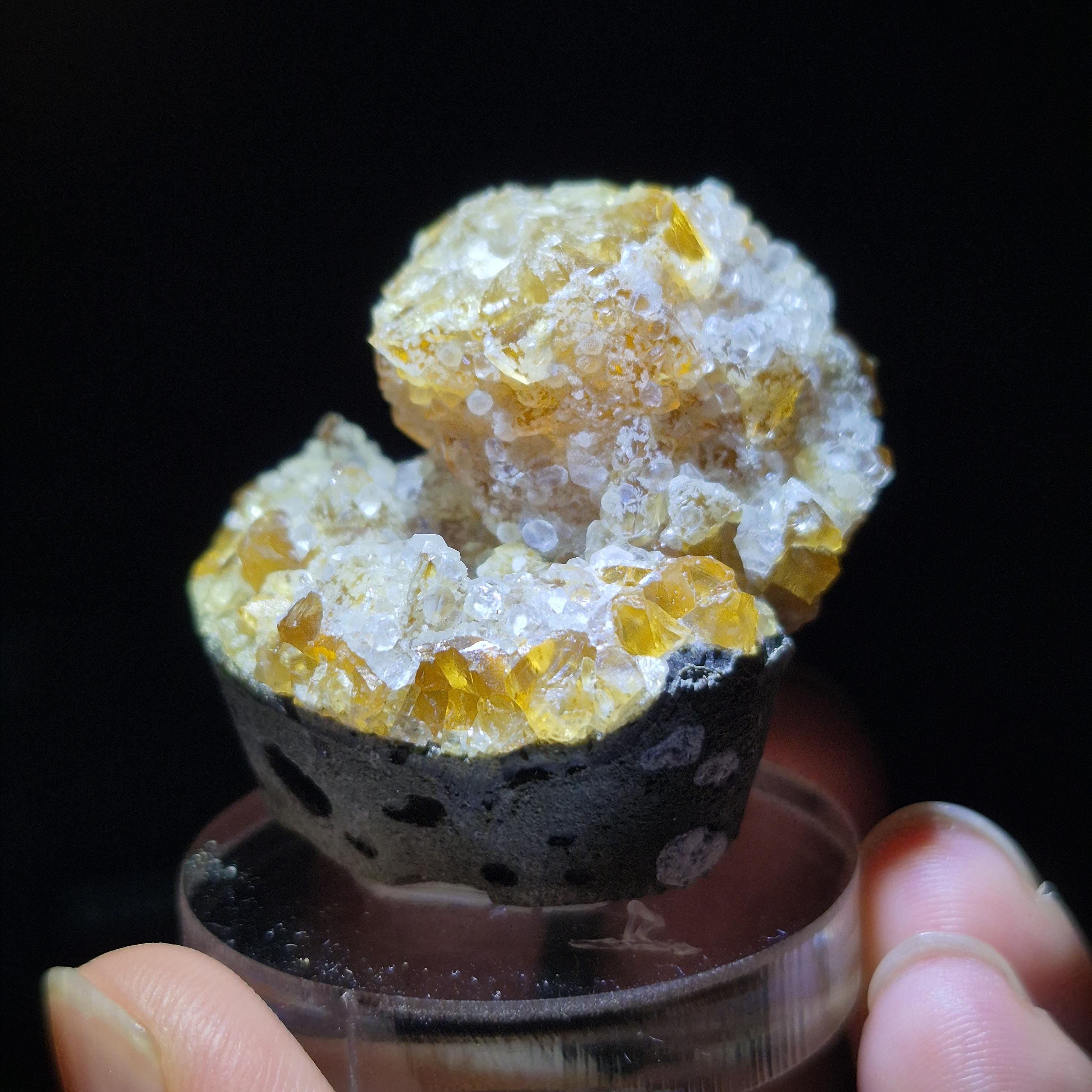 Golden Calcite Crystal Cluster – Natural Mineral Specimen for Collectors and Display