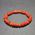 Red Coral Bamboo 6mm Bead Bracelet, Handmade Spiritual Jewelry