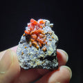 Vanadinite Crystal for Energy and Focus - Red Vanadinite Cluster on Matrix -  Earthy Mineral Decor Gift