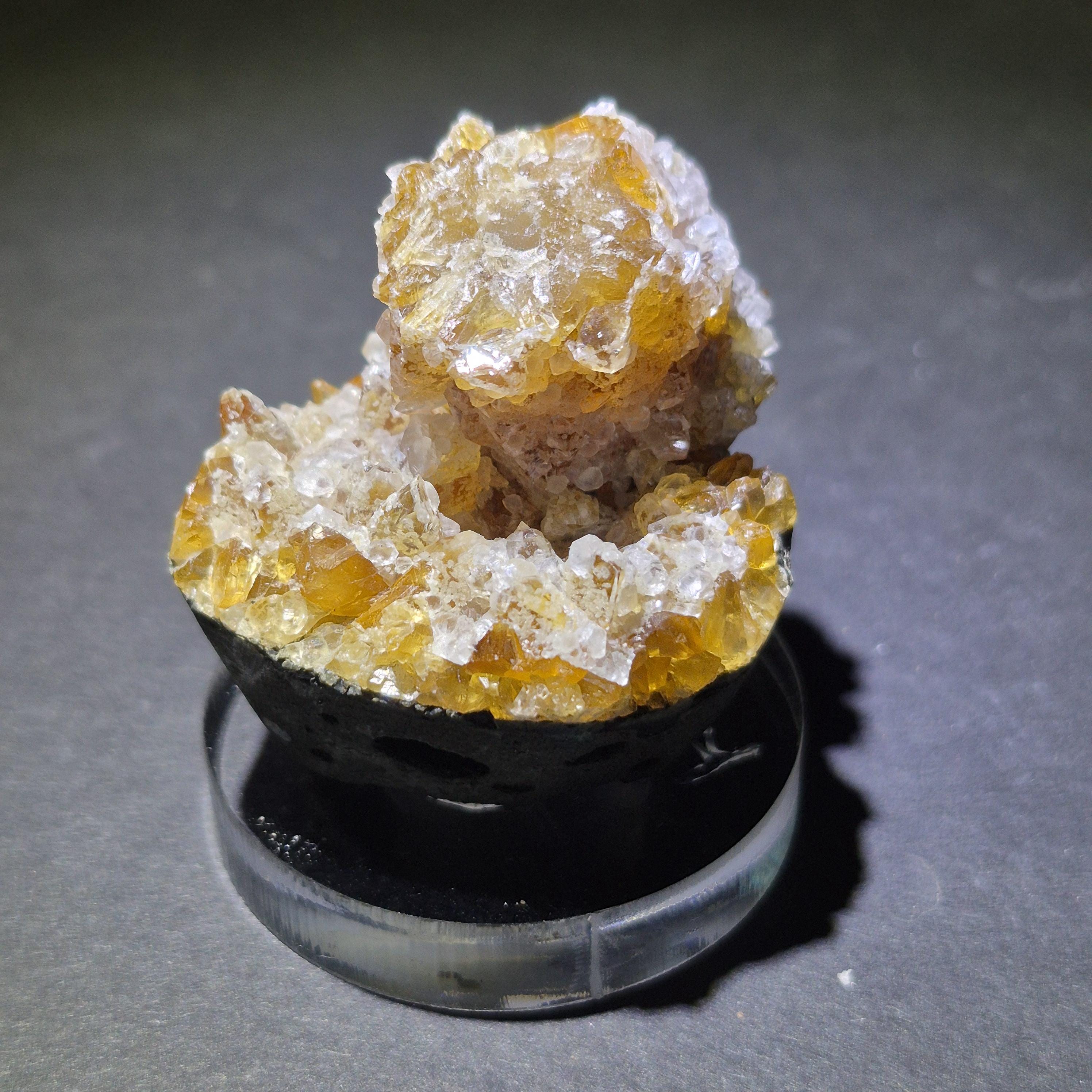 Golden Calcite Crystal Cluster – Natural Mineral Specimen for Collectors and Display