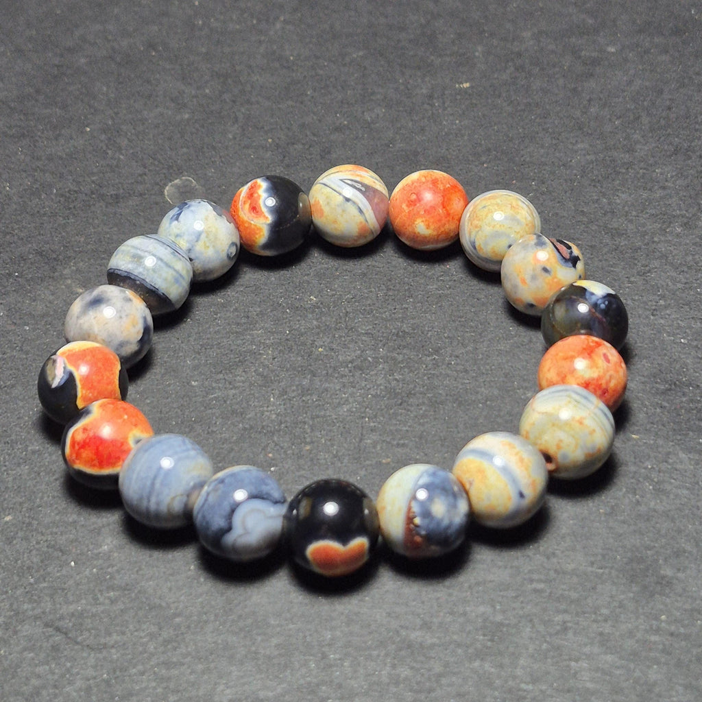 Multicolor Agate Bracelet  - Natural Agate Beads  - Boho Beaded Bracelet