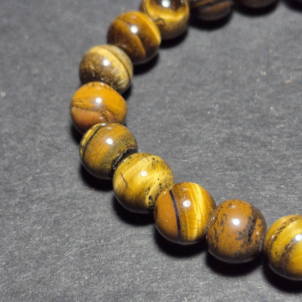 Natural Tiger Eye Stone Bracelet With Polished Beads