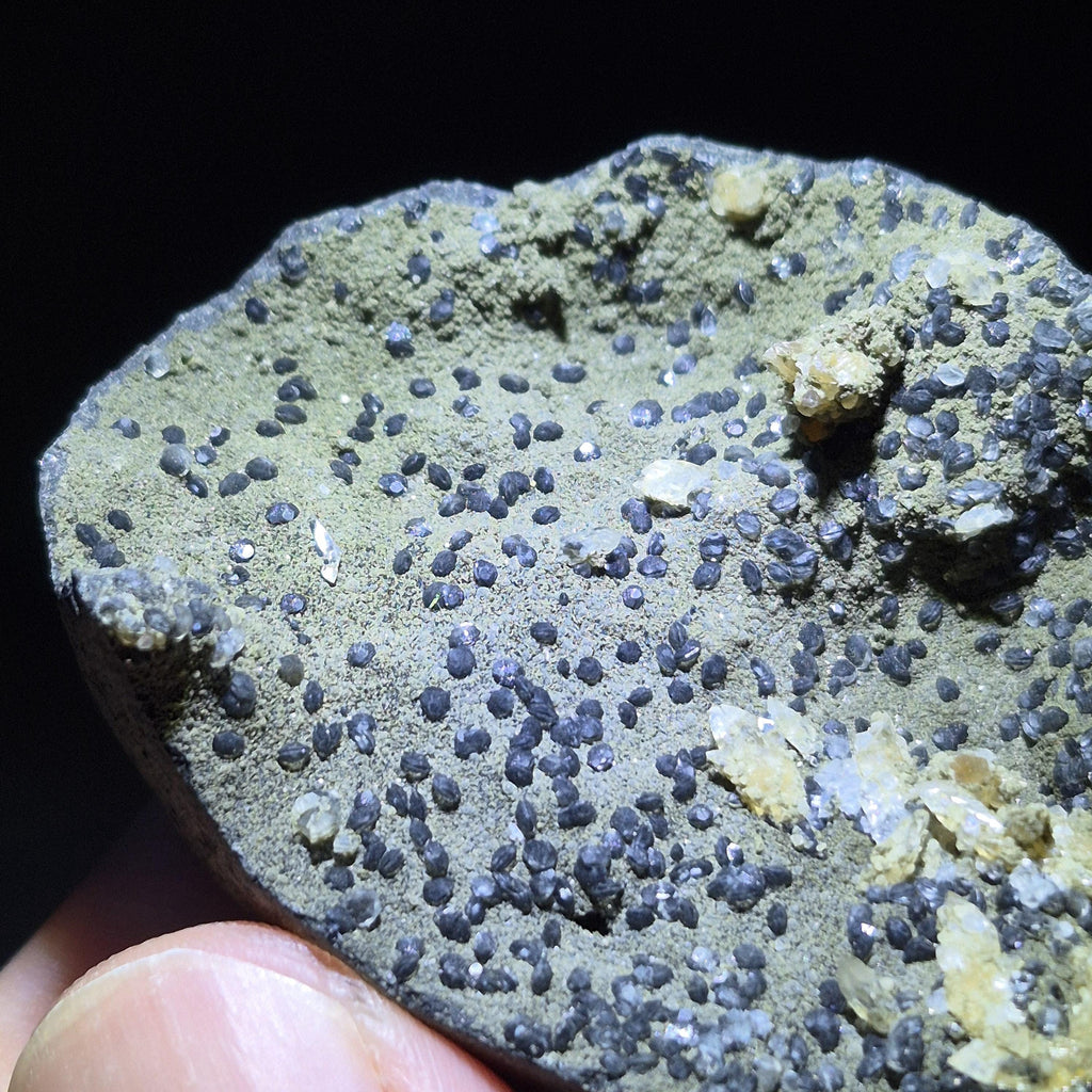 Natural Calcite Crystal on Basalt, Unique Raw Mineral Specimen