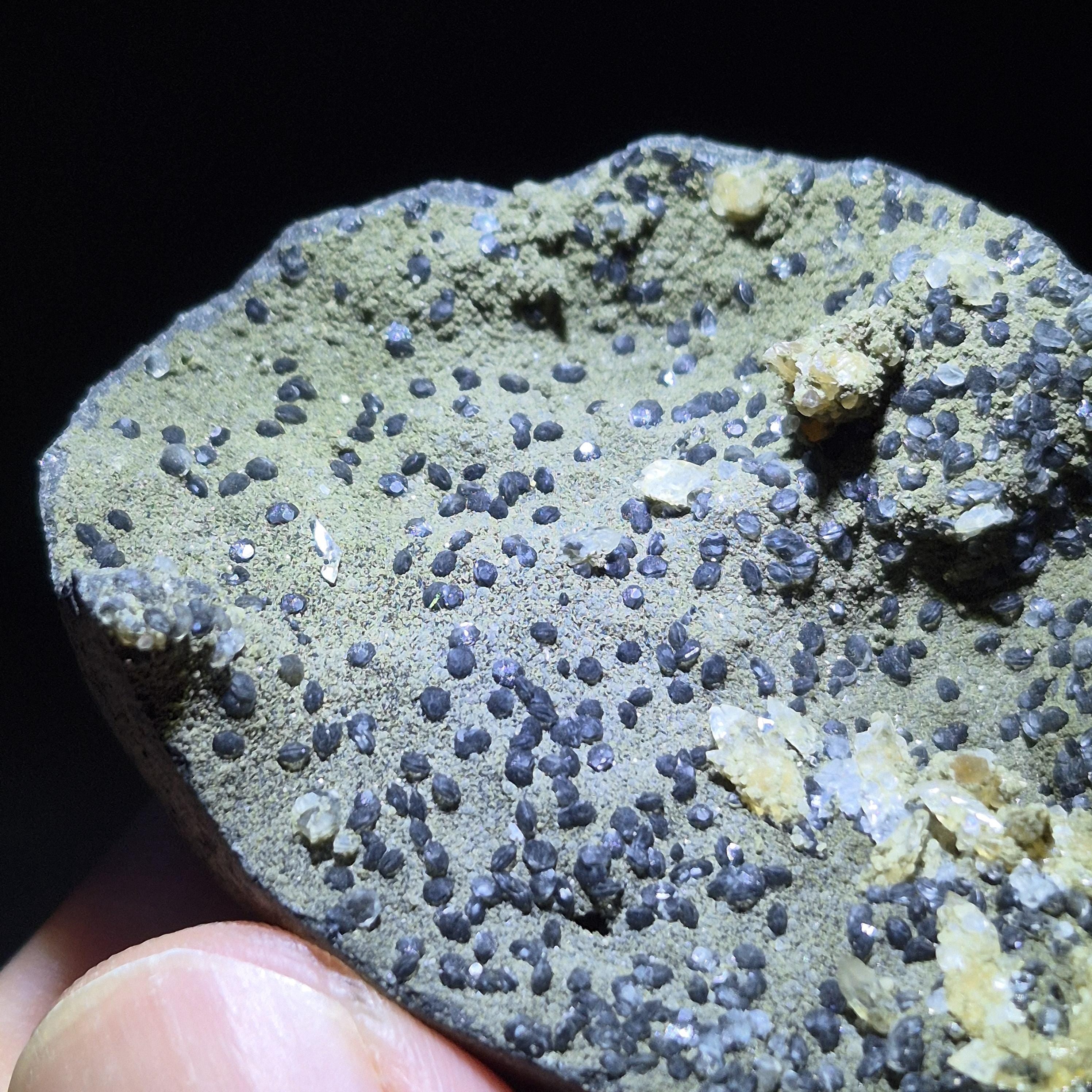 Natural Calcite Crystal on Basalt, Unique Raw Mineral Specimen