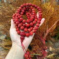 Uncoated Red Coral Mala 108 Beads 8mm, Raw Coral Beads Mala, Handmade Buddhist Rosary