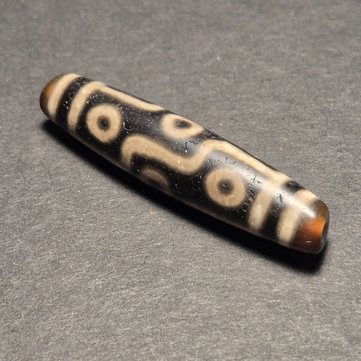 Ancient 9-Eye Tibetan Dzi Bead, Authentic Agate Amulet for Collectors
