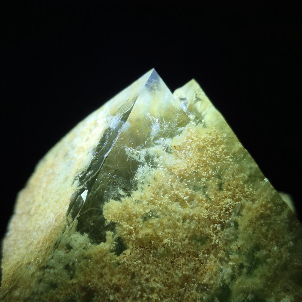 Green Fluorite Crystal Pyramid, Transparent Fluorite Point, Energy Crystal Gift